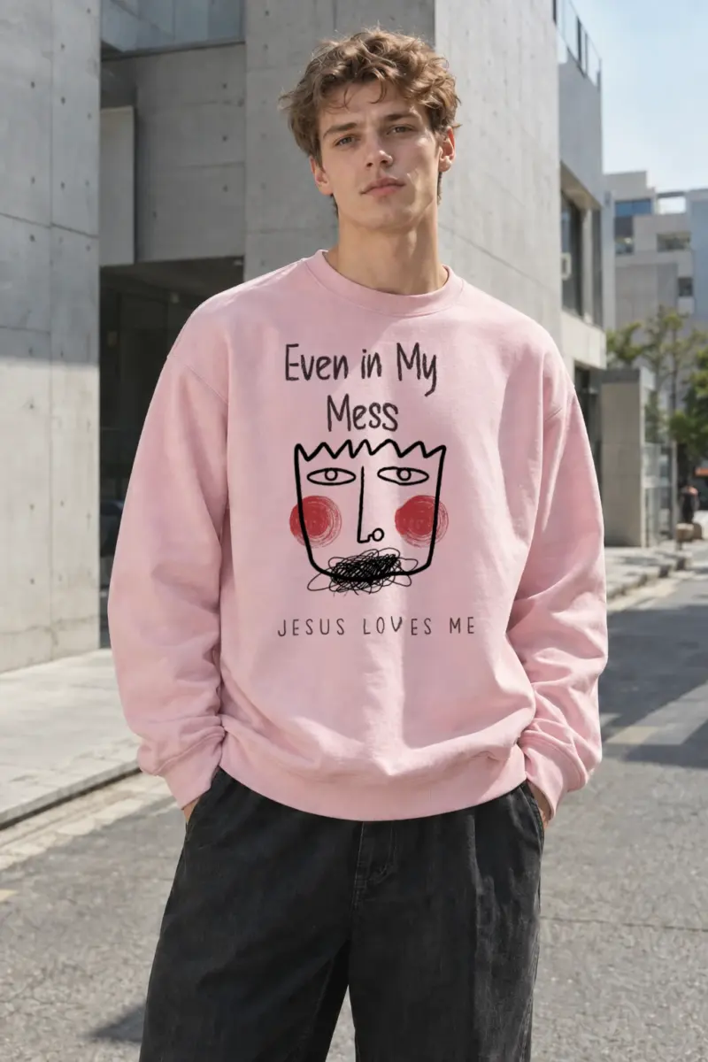 “Jesus Loves Me” Heavy Blend Unisex Crewneck Sweatshirt | Gildan 18000