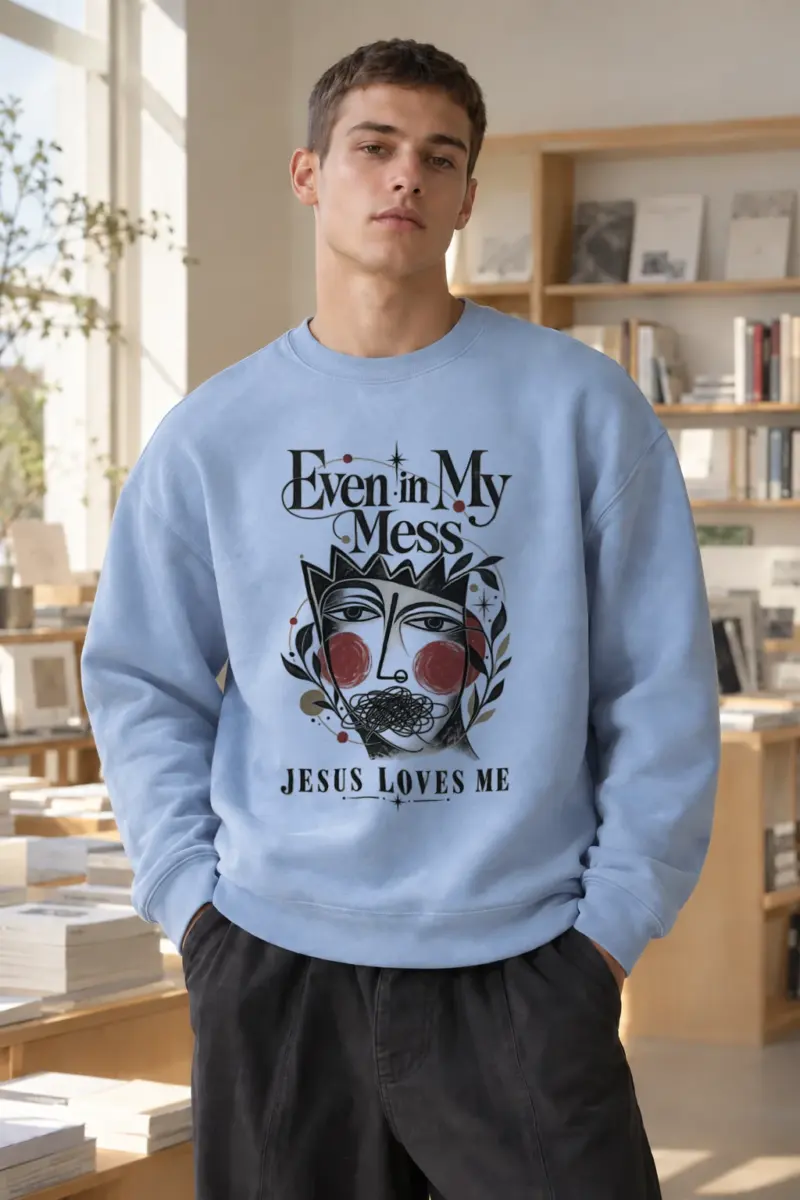 "Jesus Loves Me" Heavy Blend Unisex Crewneck Sweatshirt | Gildan 18000