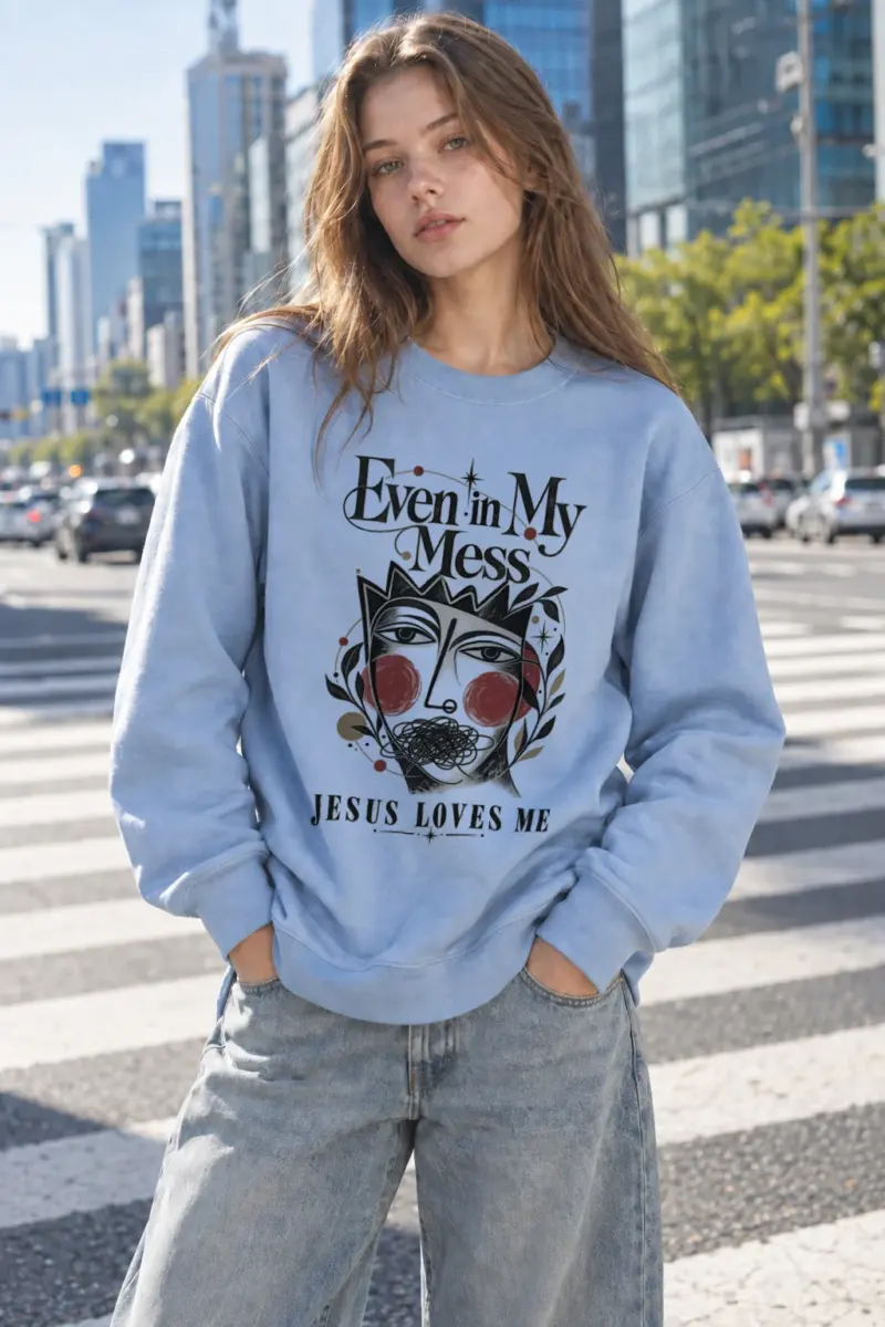 "Jesus Loves Me" Heavy Blend Unisex Crewneck Sweatshirt | Gildan 18000