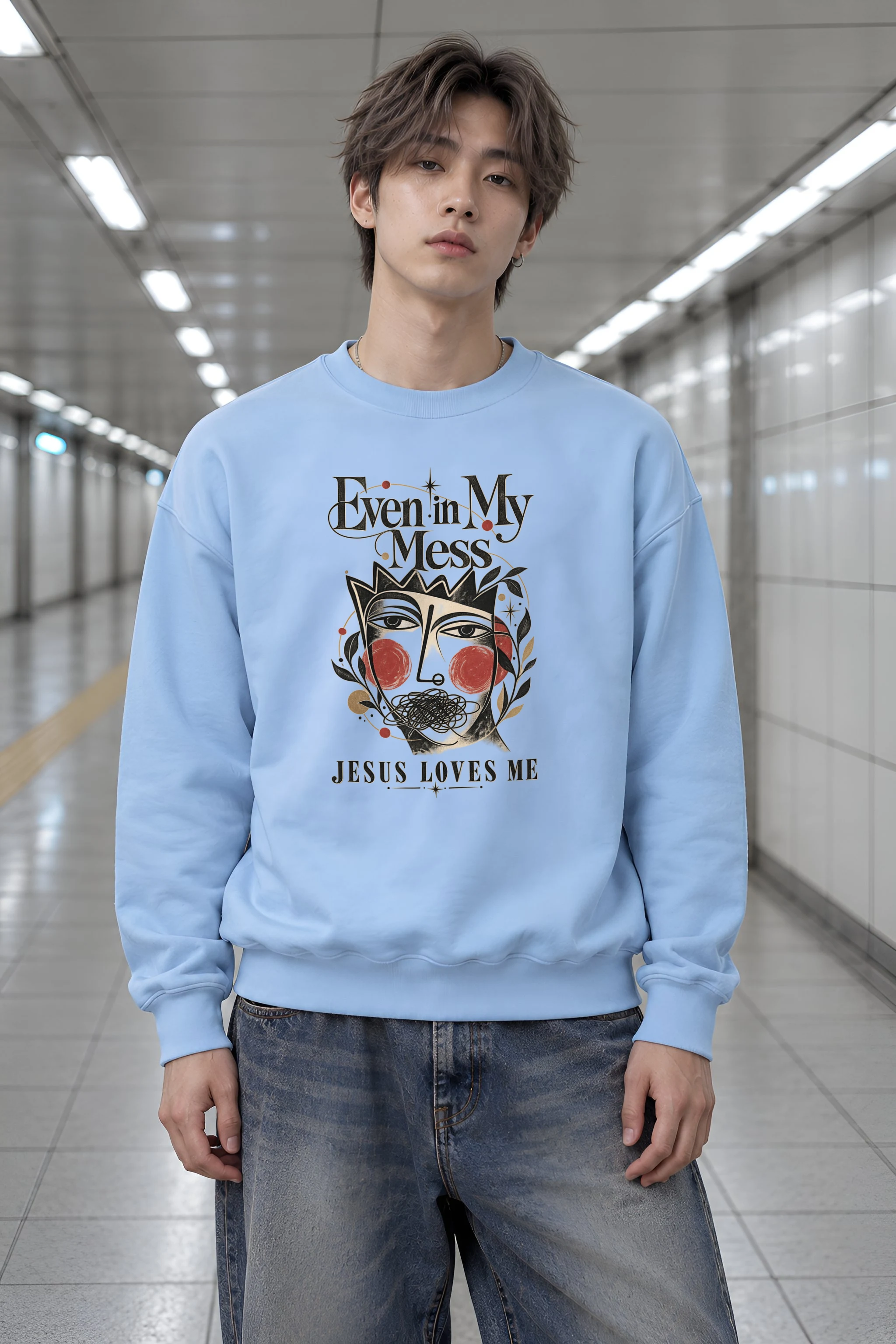 "Jesus Loves Me" Heavy Blend Unisex Crewneck Sweatshirt