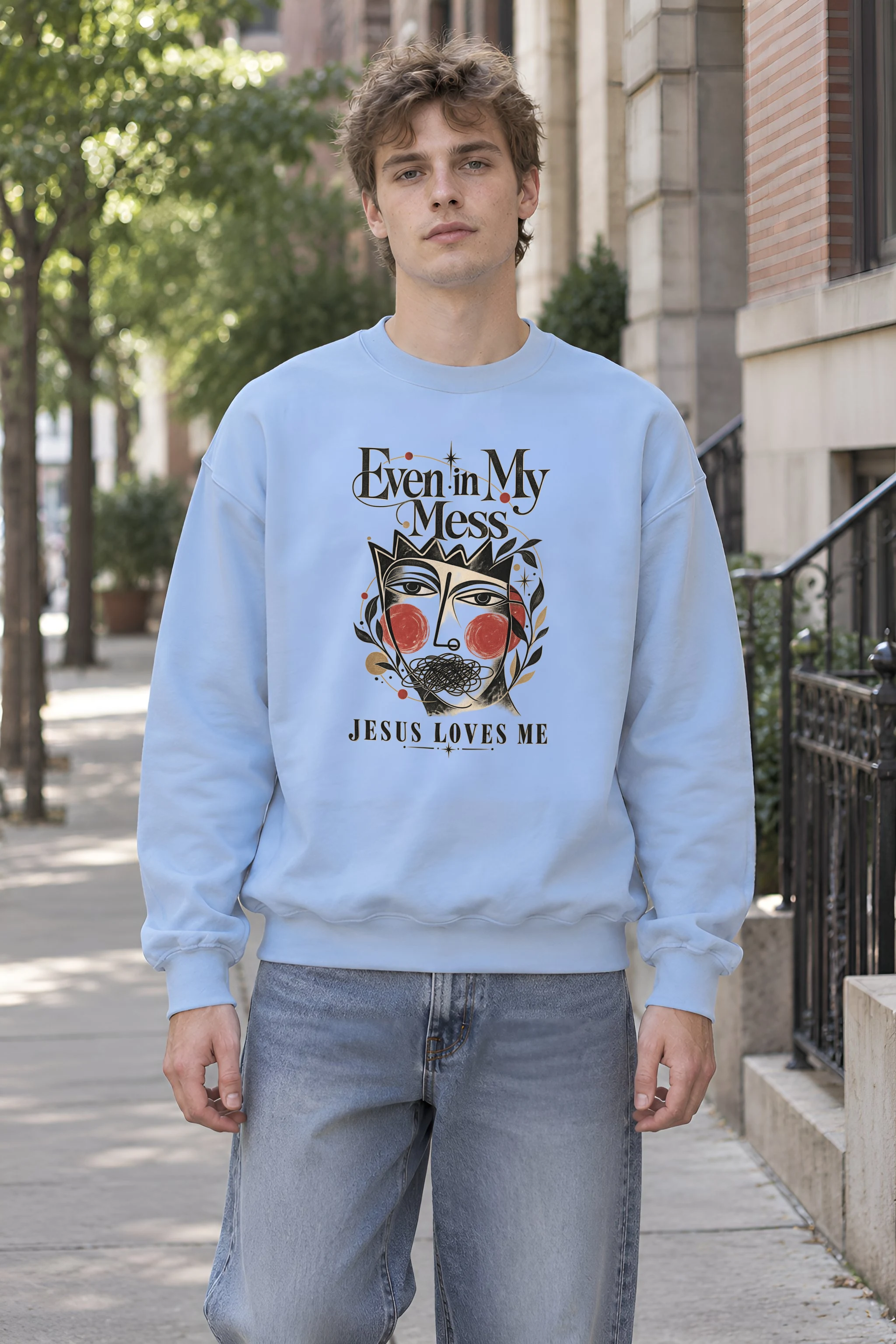"Jesus Loves Me" 1 Crewneck Sweatshirt