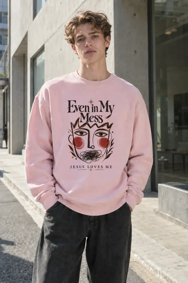 "Jesus Loves Me" Heavy Blend Unisex Crewneck Sweatshirt | Gildan 18000