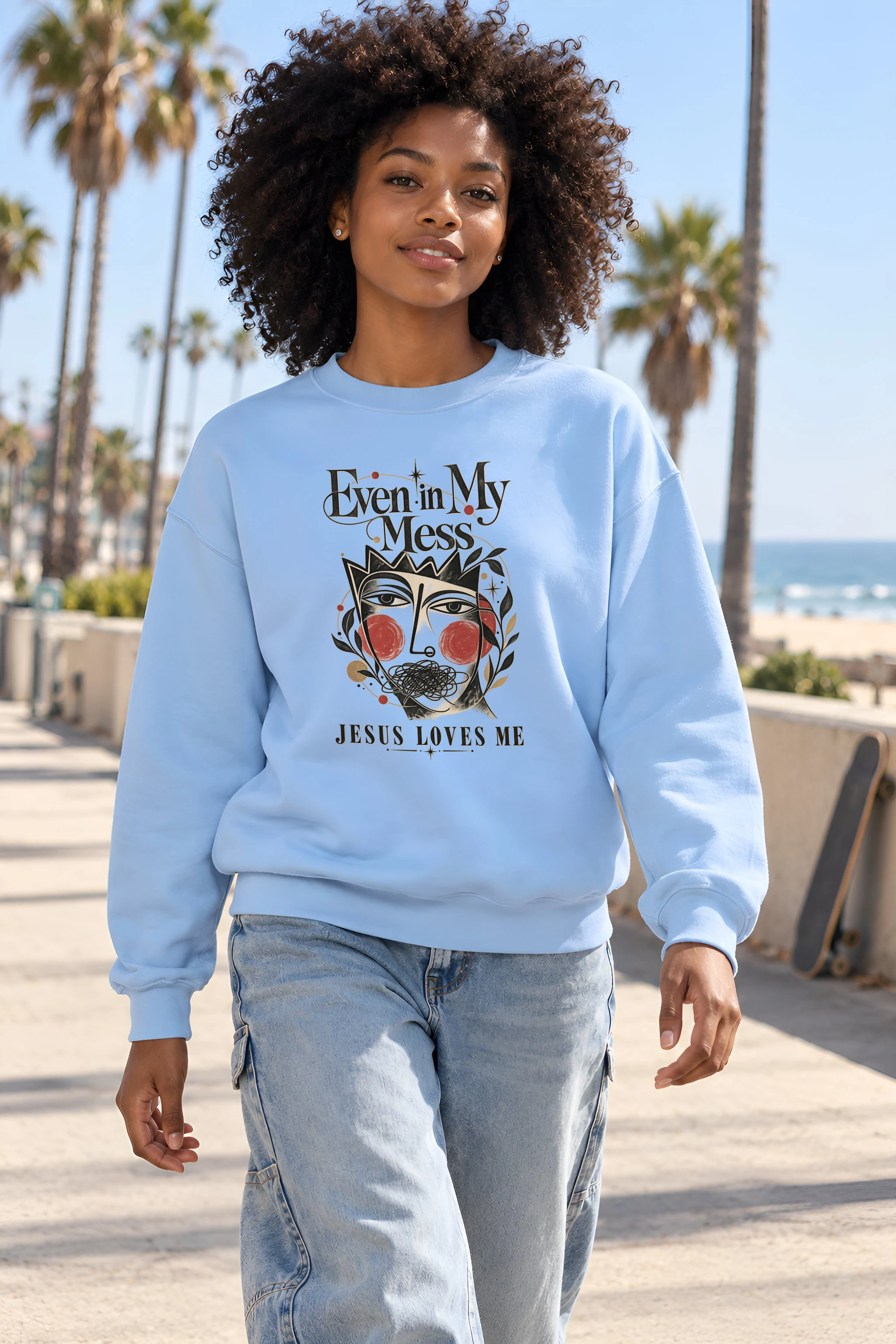 "Jesus Loves Me" 1 Crewneck Sweatshirt