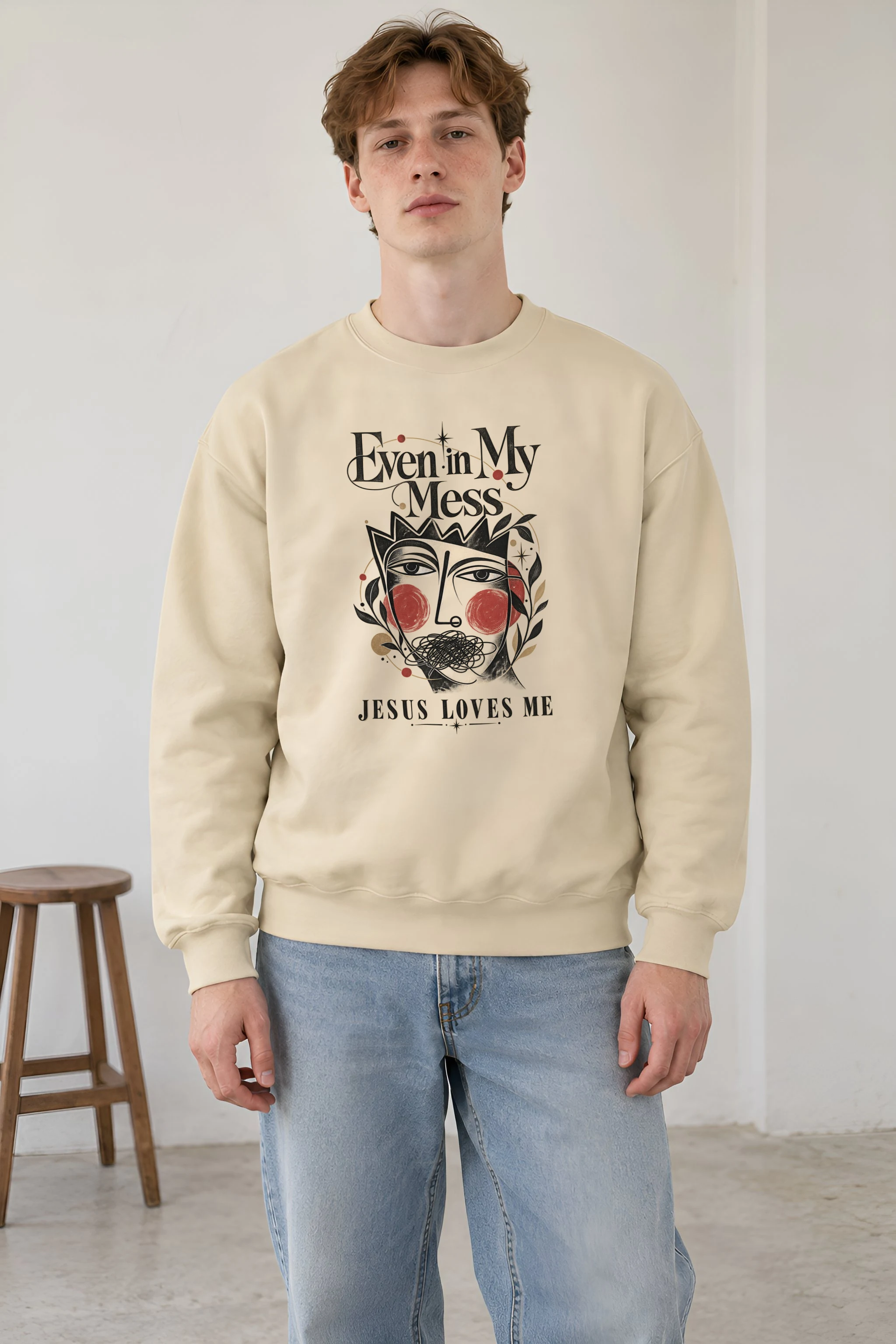 "Jesus Loves Me" 1 Crewneck Sweatshirt