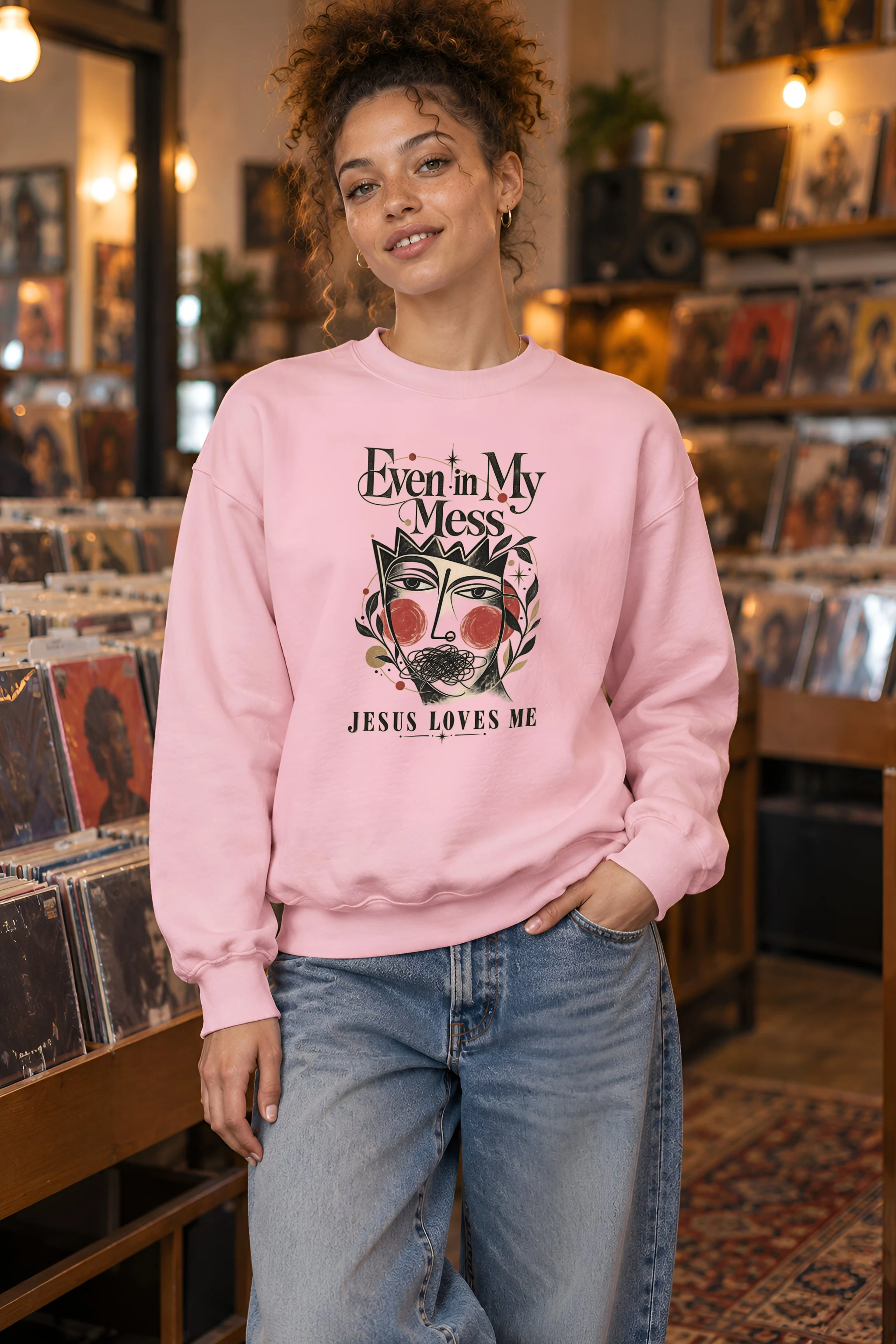 "Jesus Loves Me" 1 Crewneck Sweatshirt