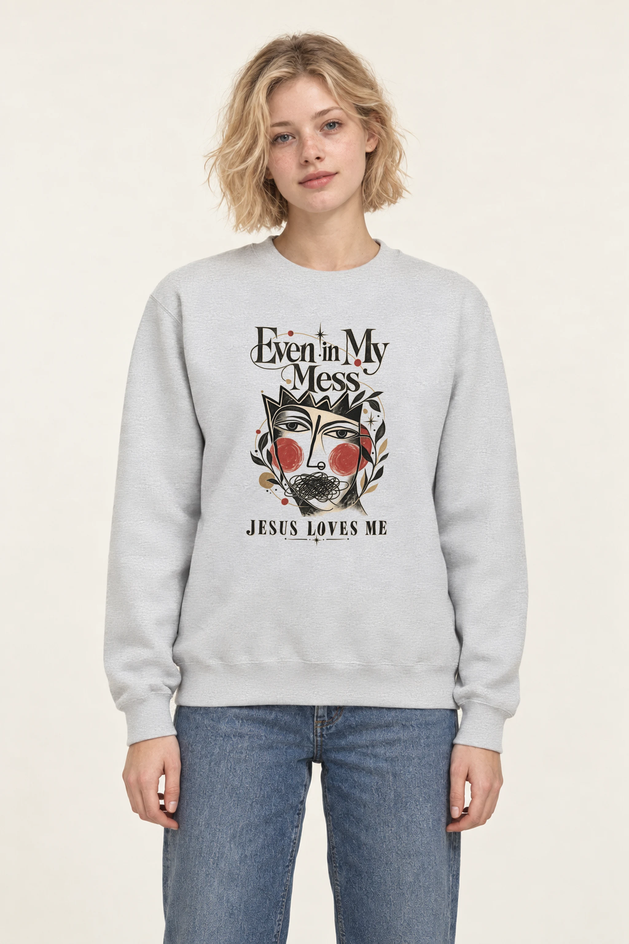 "Jesus Loves Me" 1 Crewneck Sweatshirt