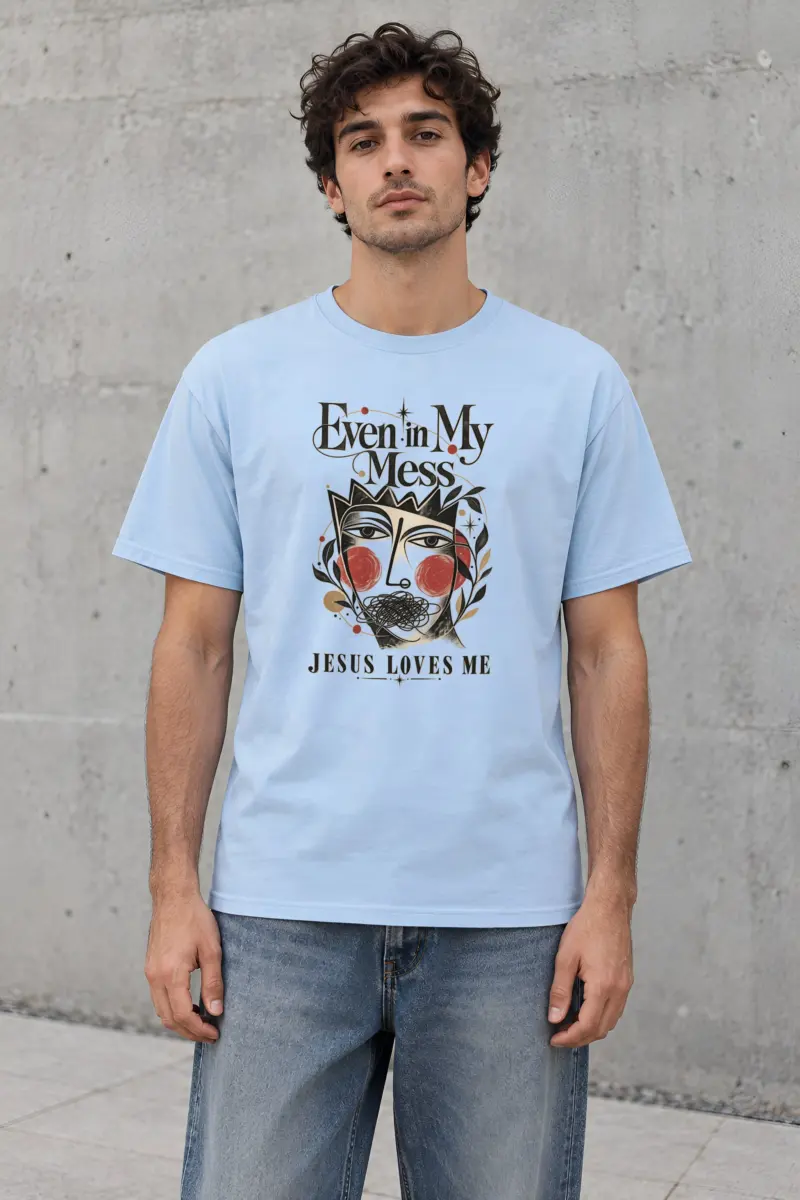 "Jesus Loves Me" Heavyweight Unisex Crewneck T-shirt