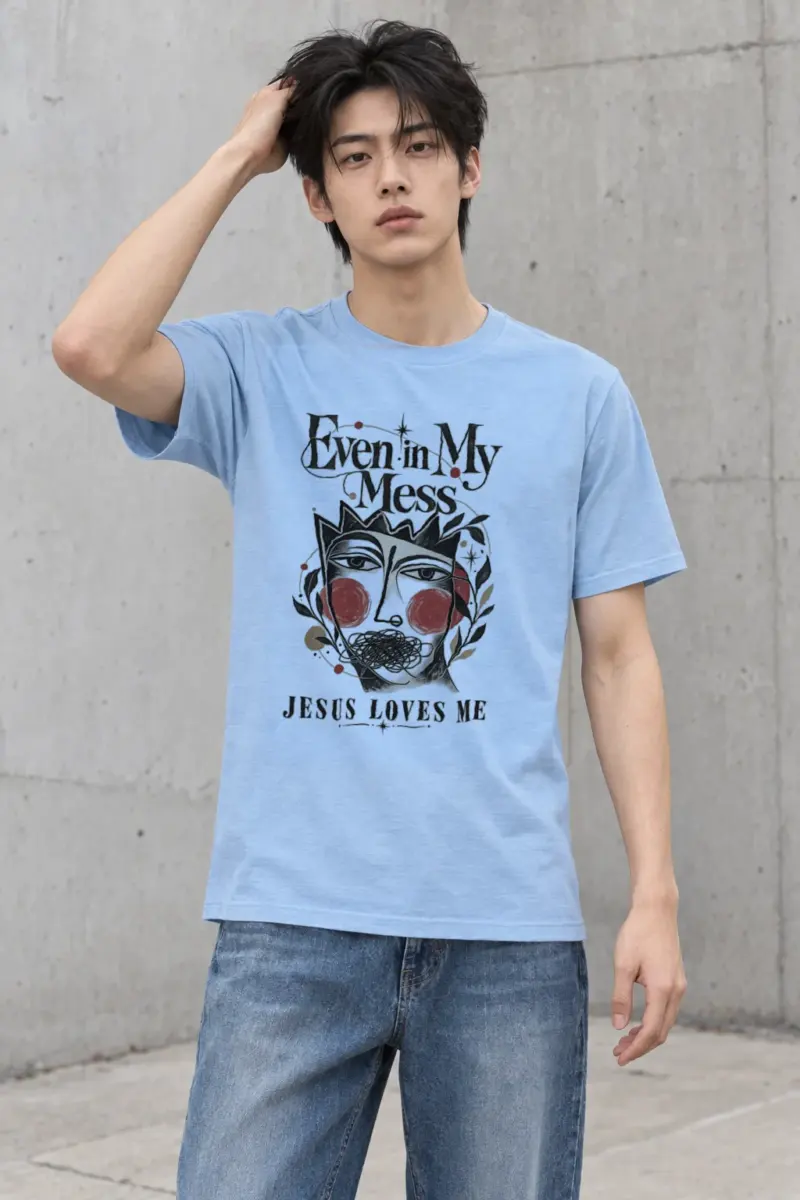 "Jesus Loves Me" Heavyweight Unisex Crewneck T-shirt
