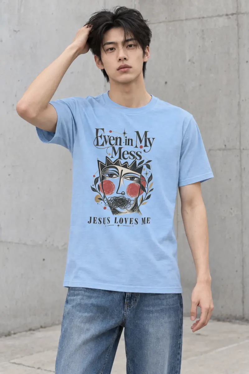 "Jesus Loves Me" Heavyweight Unisex Crewneck T-shirt