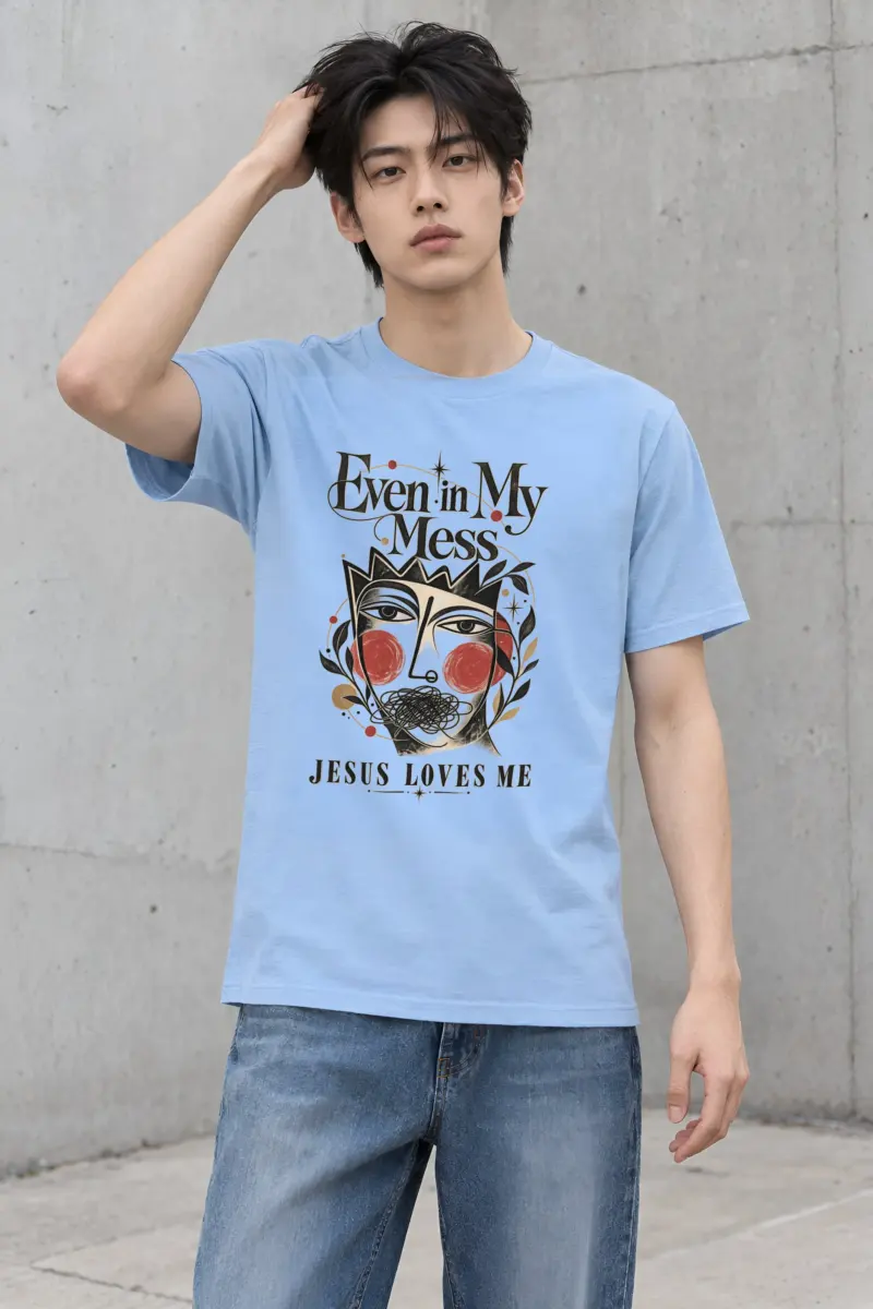 "Jesus Loves Me" Heavyweight Unisex Crewneck T-shirt