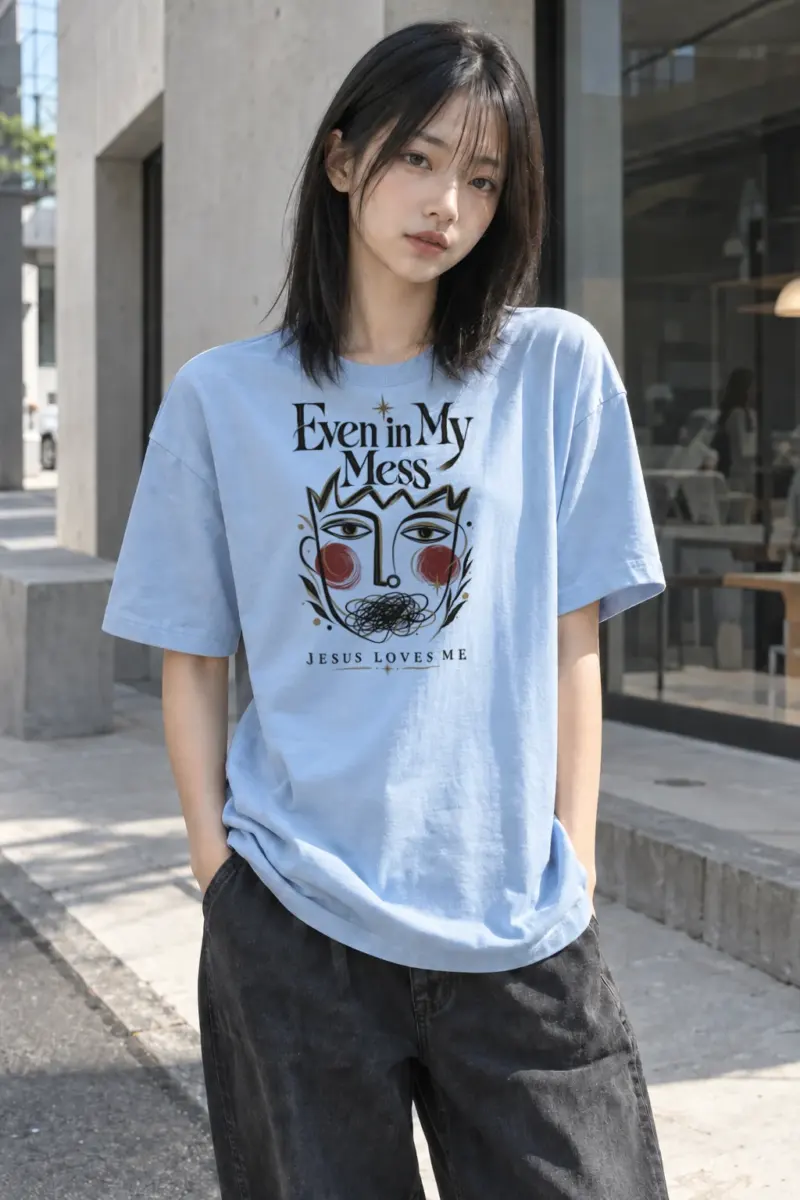 "Jesus Loves Me" Heavyweight Unisex Crewneck T-shirt | Gildan 5000