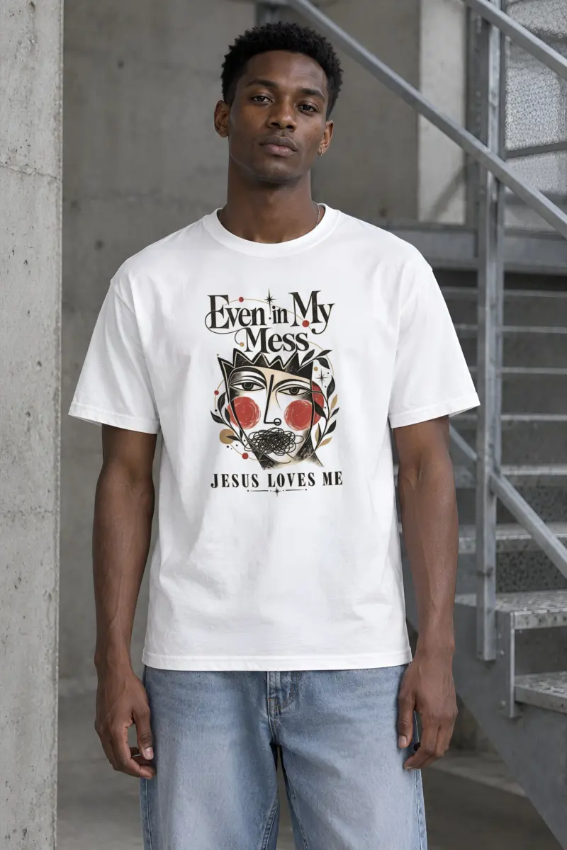 "Jesus Loves Me" Heavyweight Unisex Crewneck T-shirt