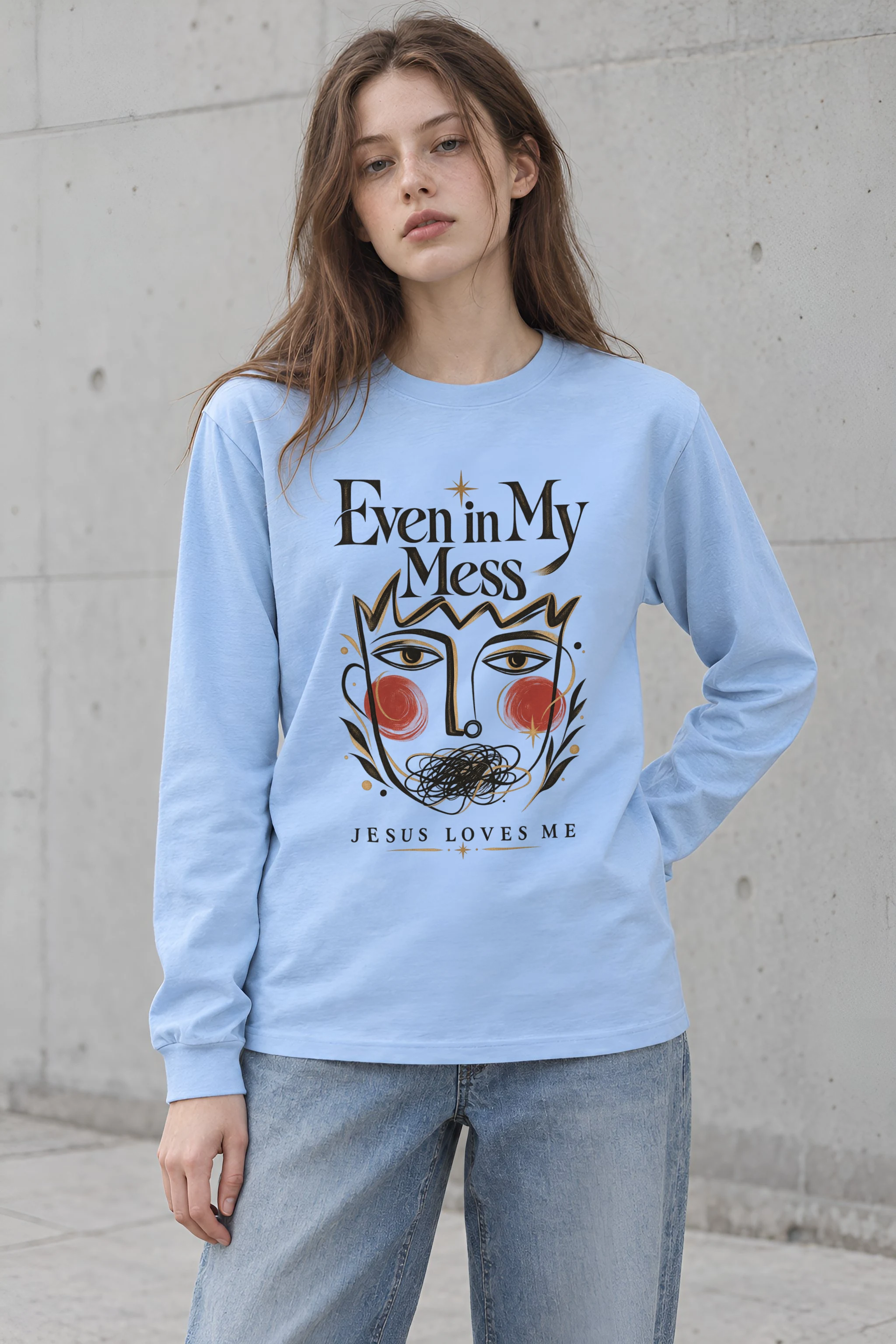 "Jesus Loves My Mess" Unisex Longsleeve T-shirt
