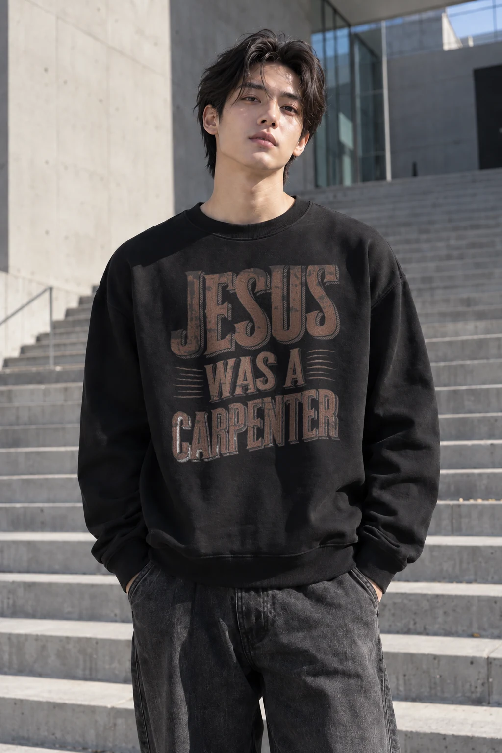 "Jesus Was A Carpenter" Heavy Blend Unisex Crewneck Sweatshirt | Gildan 18000