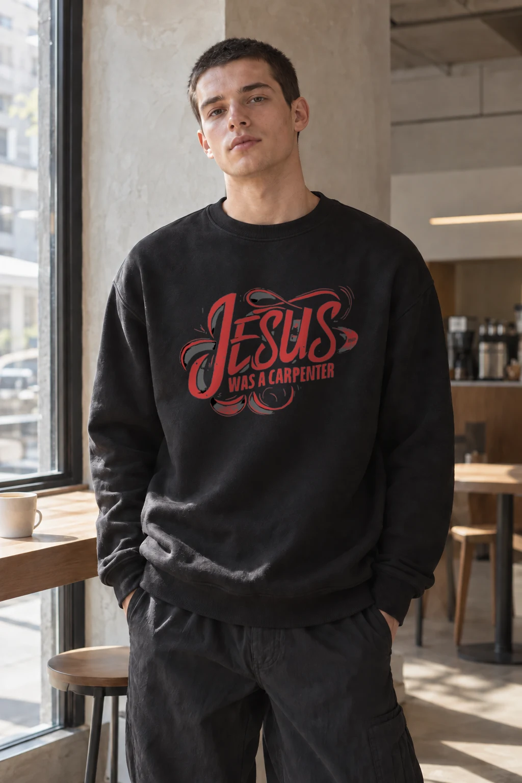 "Jesus Was A Carpenter" Heavy Blend Unisex Crewneck Sweatshirt | Gildan 18000
