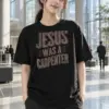 "Jesus Was A Carpenter" Heavyweight Unisex Crewneck T-shirt | Gildan 5000