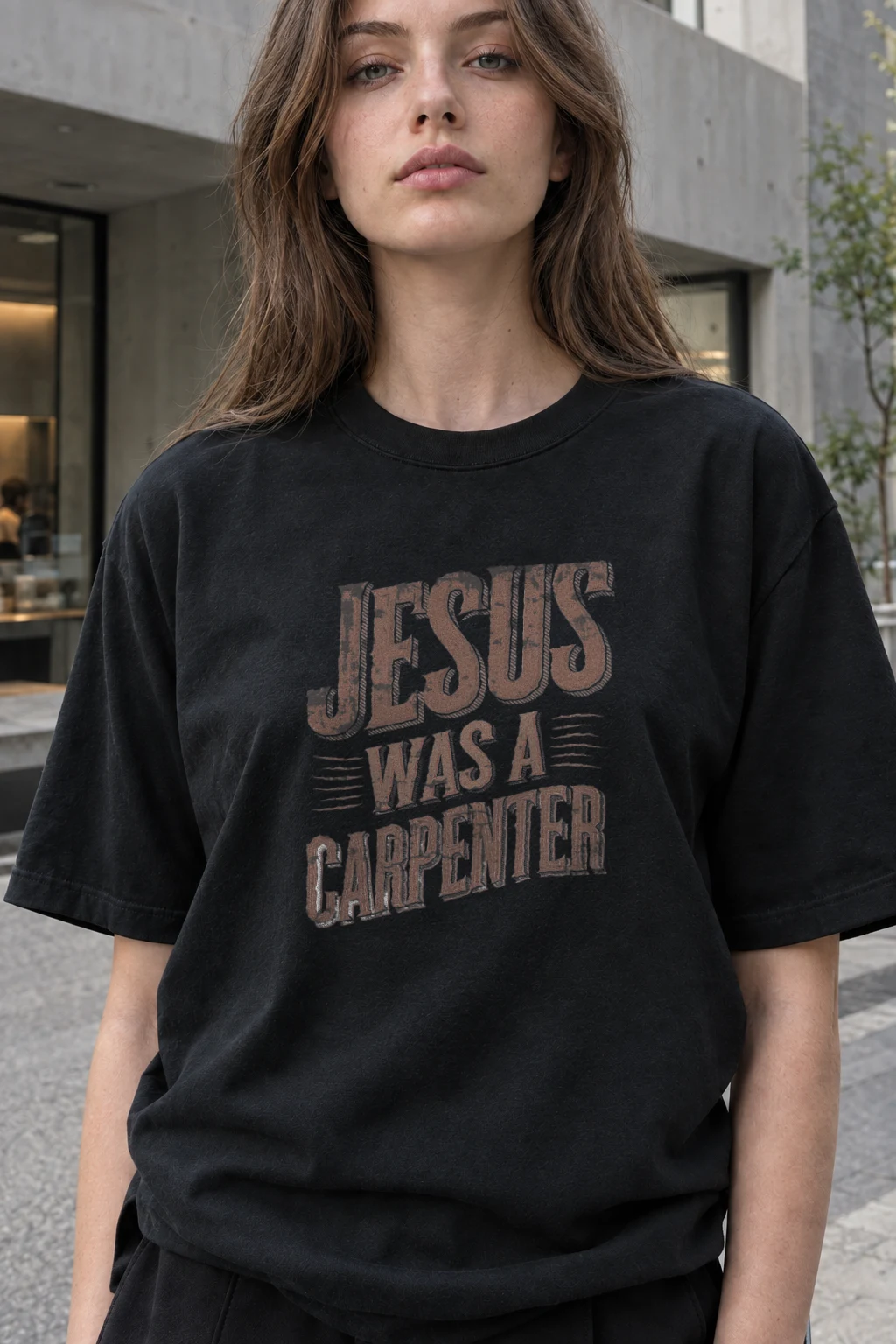"Jesus Was A Carpenter" Heavyweight Unisex Crewneck T-shirt | Gildan 5000