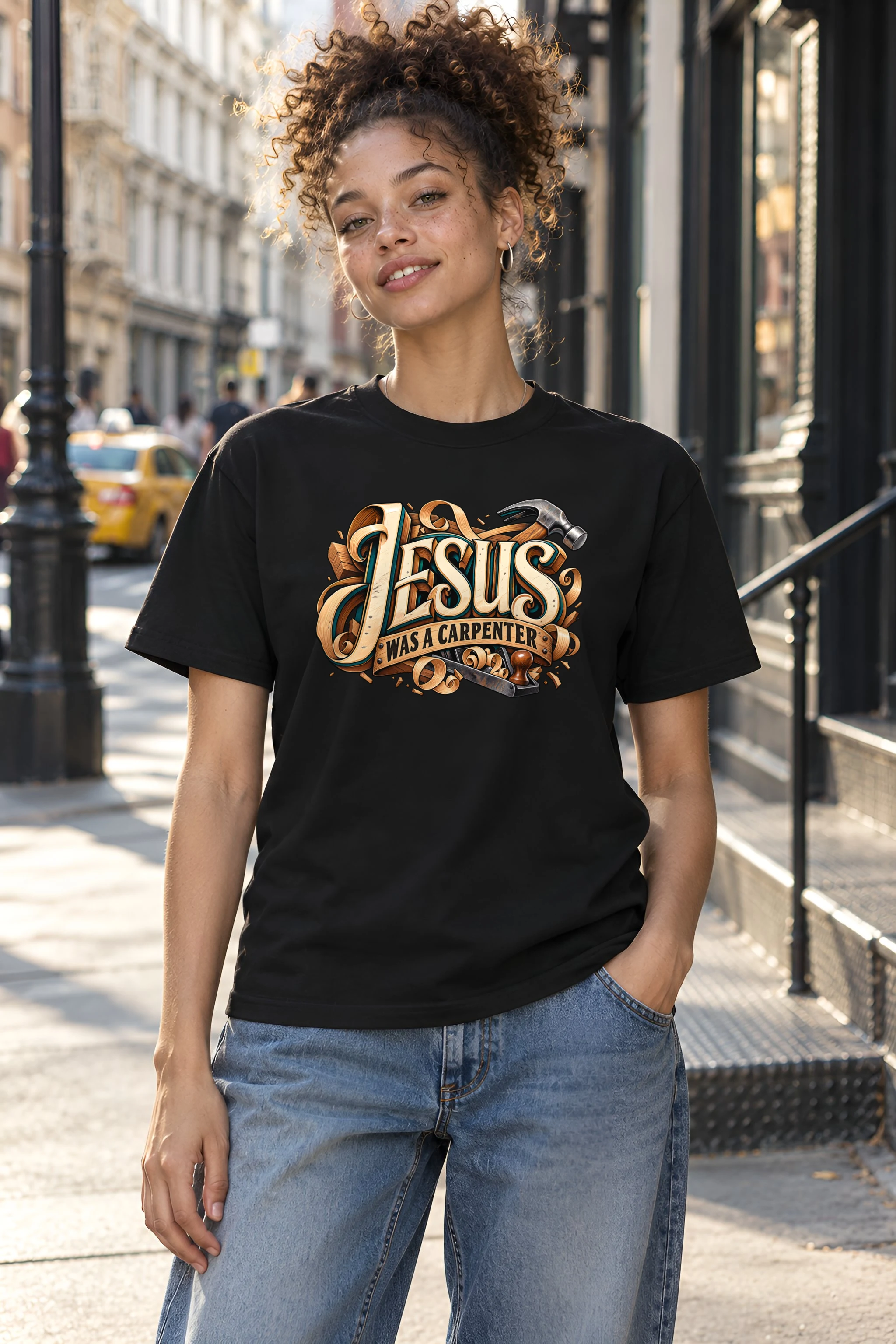 "Jesus Was A Carpenter" Heavyweight Unisex Crewneck T-shirt