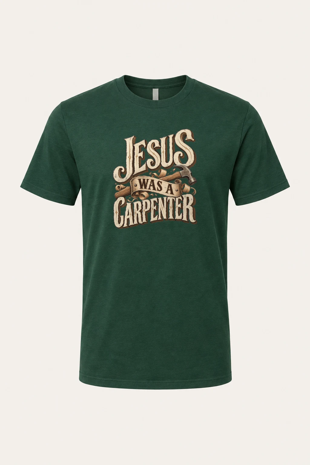 "Jesus Was A Carpenter" Heavyweight Unisex Crewneck T-shirt | Gildan 5000