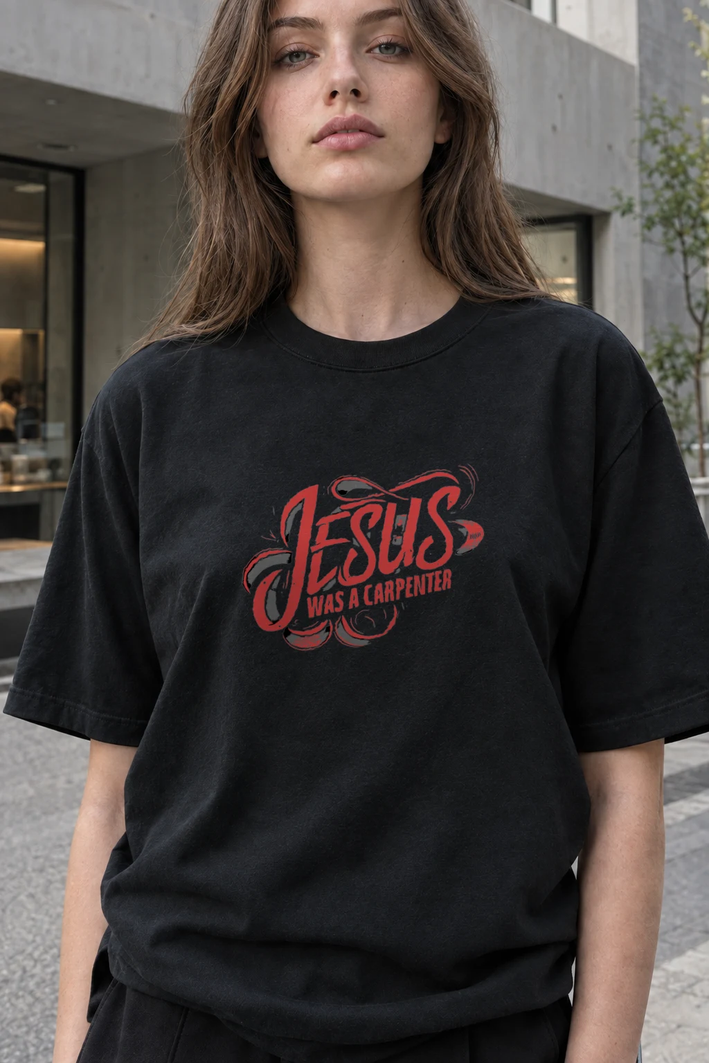 "Jesus Was A Carpenter" Heavyweight Unisex Crewneck T-shirt | Gildan 5000