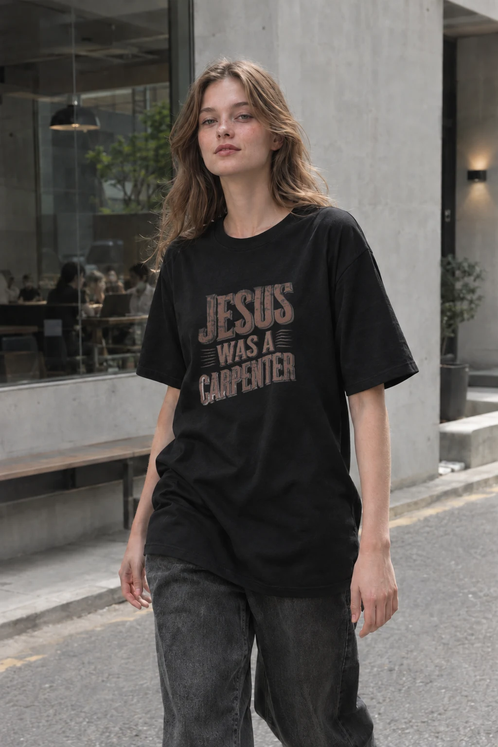 "Jesus Was A Carpenter" Heavyweight Unisex Crewneck T-shirt | Gildan 5000
