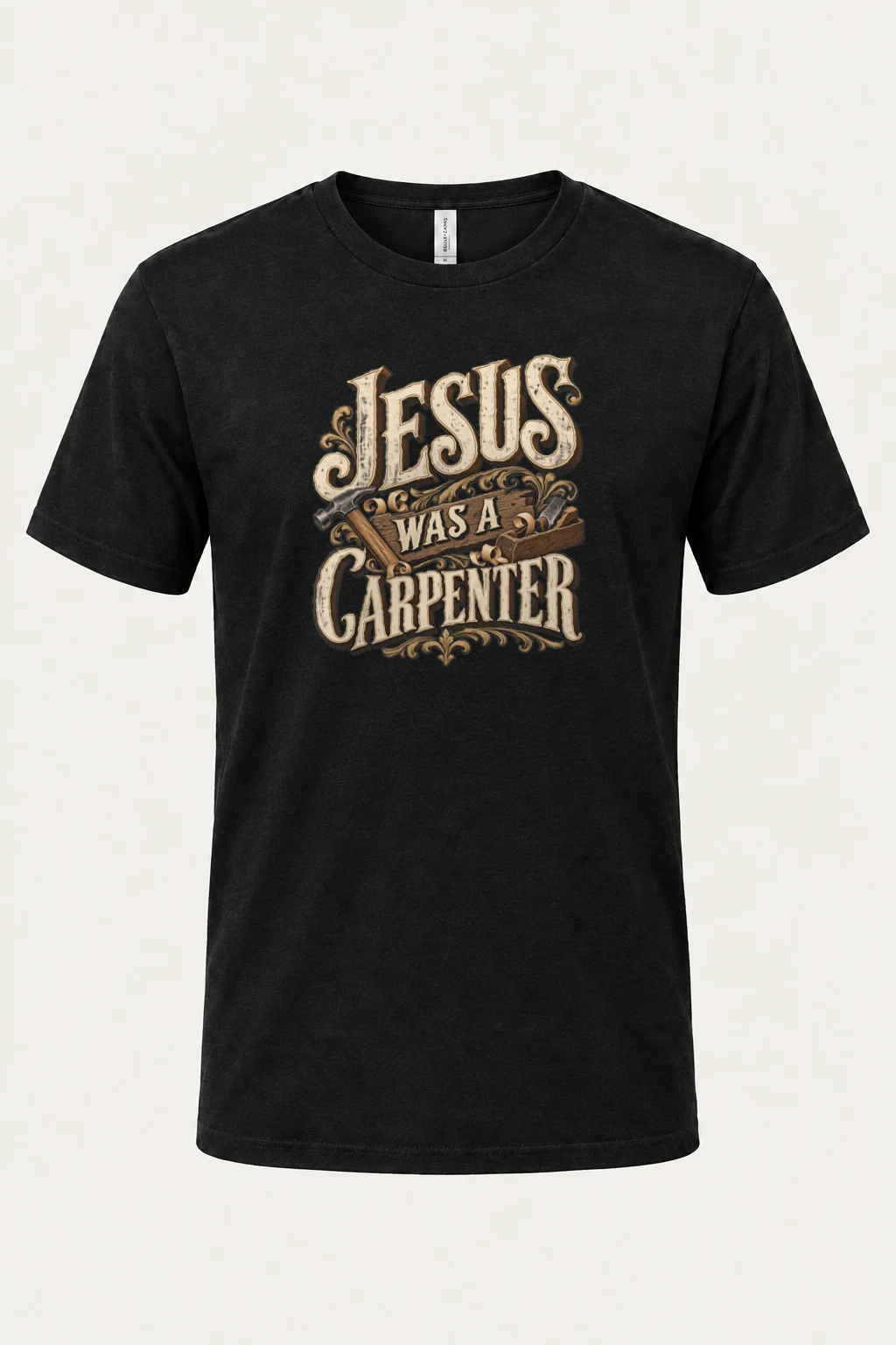 "Jesus Was A Carpenter" Heavyweight Unisex Crewneck T-shirt | Gildan 5000