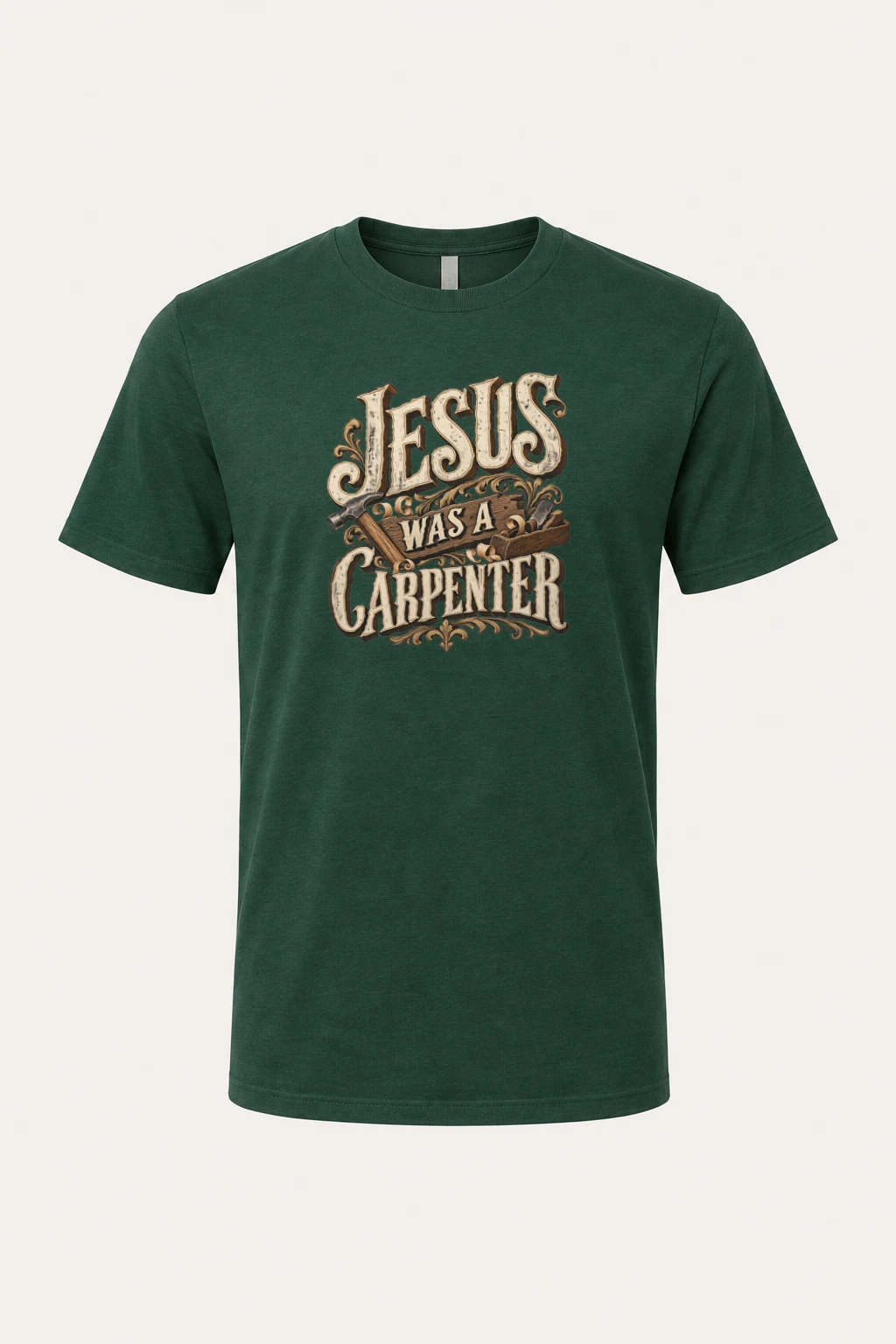 "Jesus Was A Carpenter" Heavyweight Unisex Crewneck T-shirt | Gildan 5000