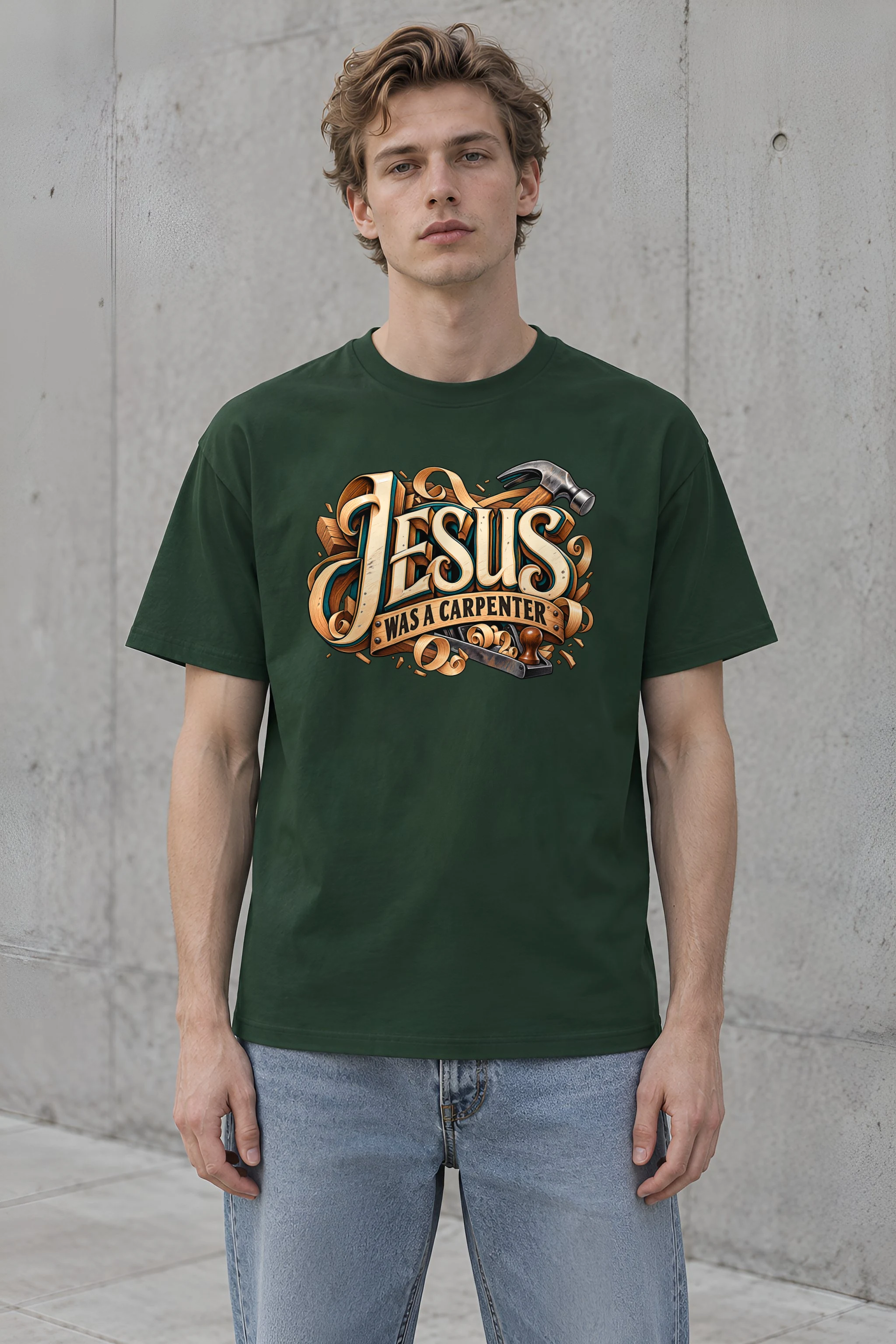 "Jesus Was A Carpenter" Heavyweight Unisex Crewneck T-shirt