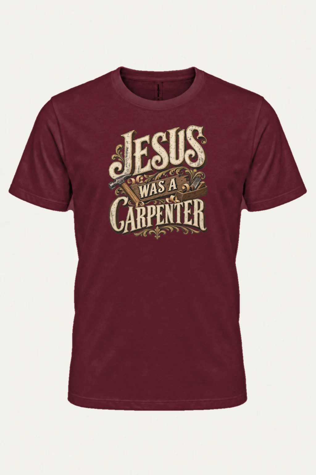 "Jesus Was A Carpenter" Heavyweight Unisex Crewneck T-shirt | Gildan 5000