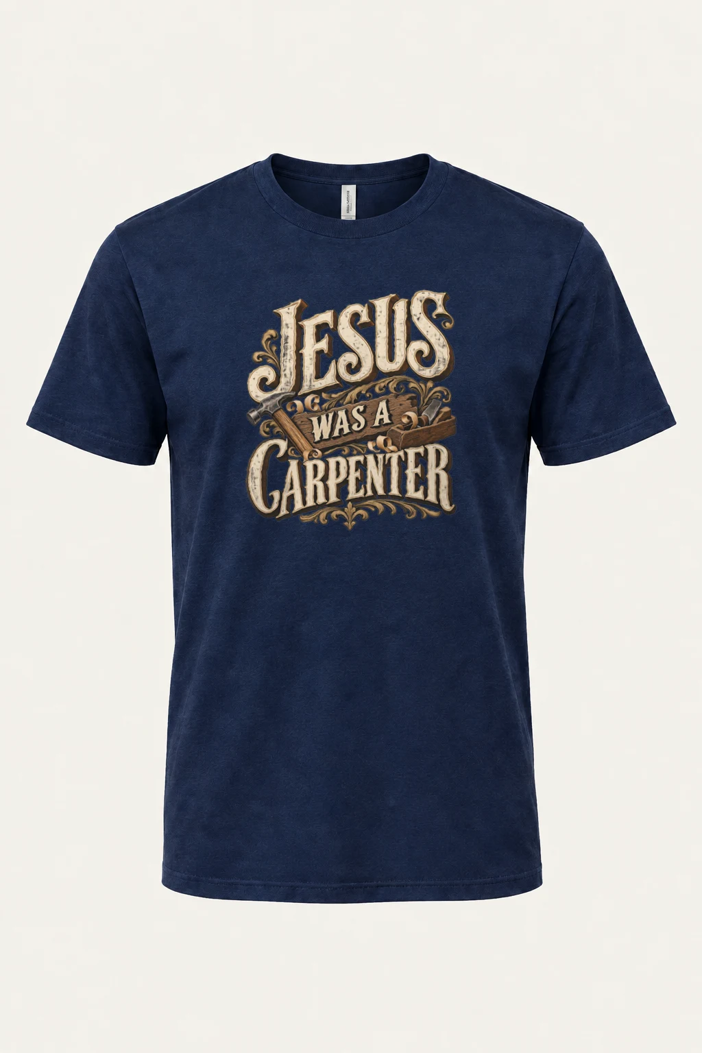 "Jesus Was A Carpenter" Heavyweight Unisex Crewneck T-shirt | Gildan 5000