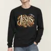 "Wood Carved Jesus Banner" Unisex Longsleeve T-shirt