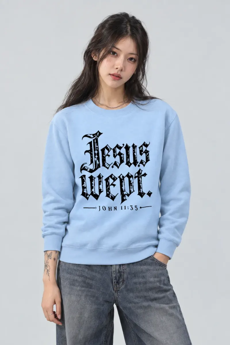 "Jesus Wept. John 11:35" Heavy Blend Unisex Crewneck Sweatshirt