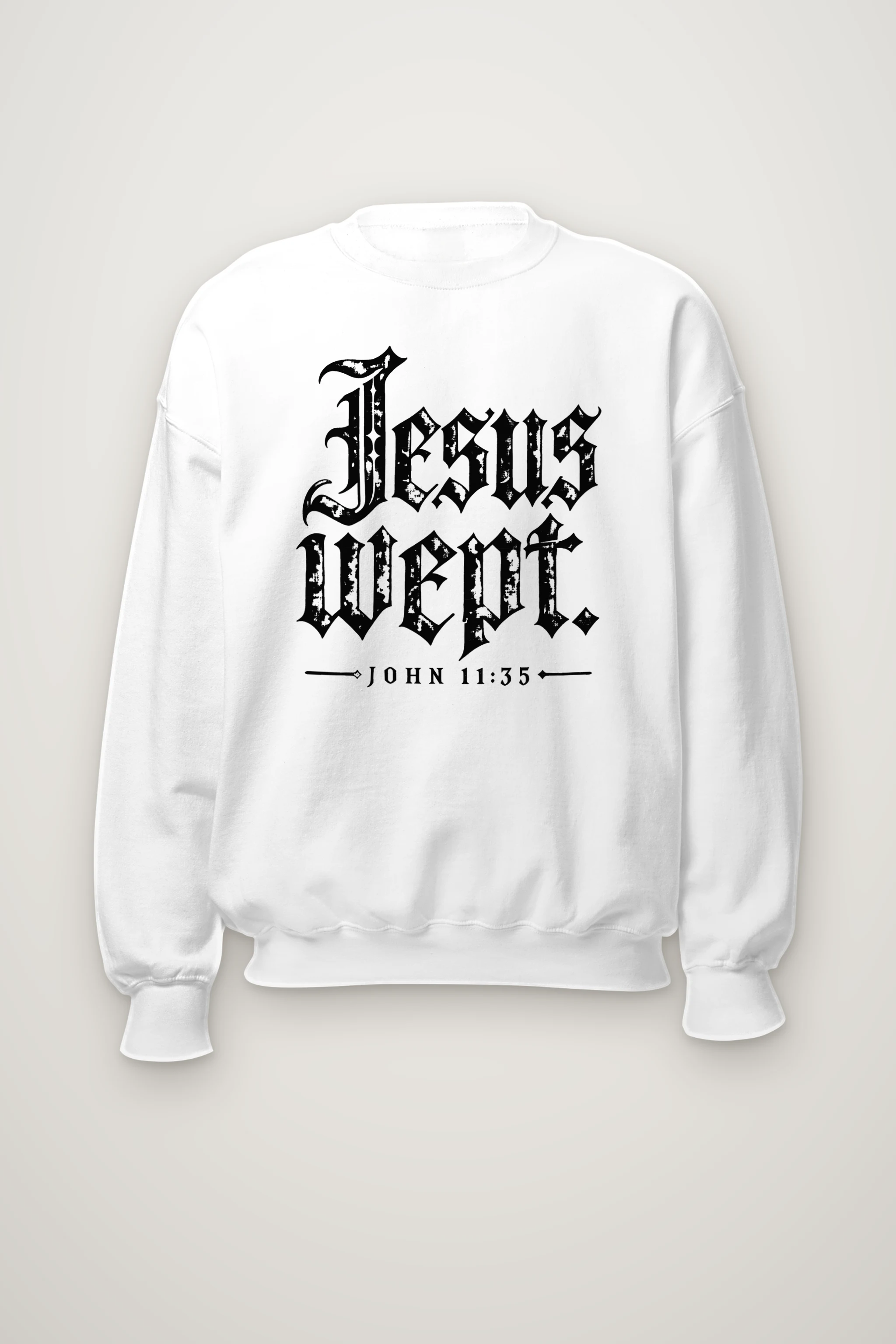"Jesus Wept. John 11:35" Heavy Blend Unisex Crewneck Sweatshirt