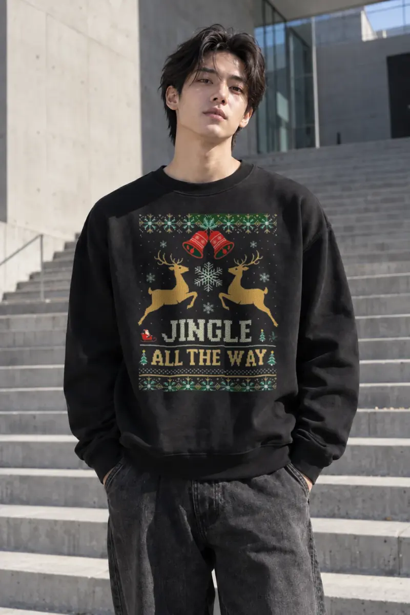 “Jingle All The Way” Heavy Blend Unisex Crewneck Sweatshirt | Gildan 18000