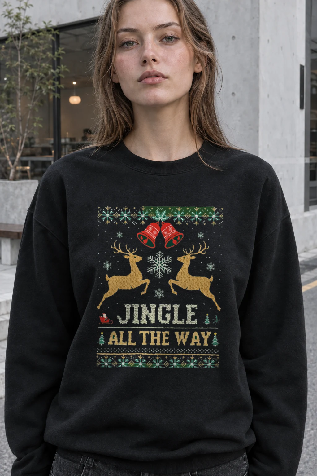 "Jingle All The Way" Heavy Blend Unisex Crewneck Sweatshirt | Gildan 18000