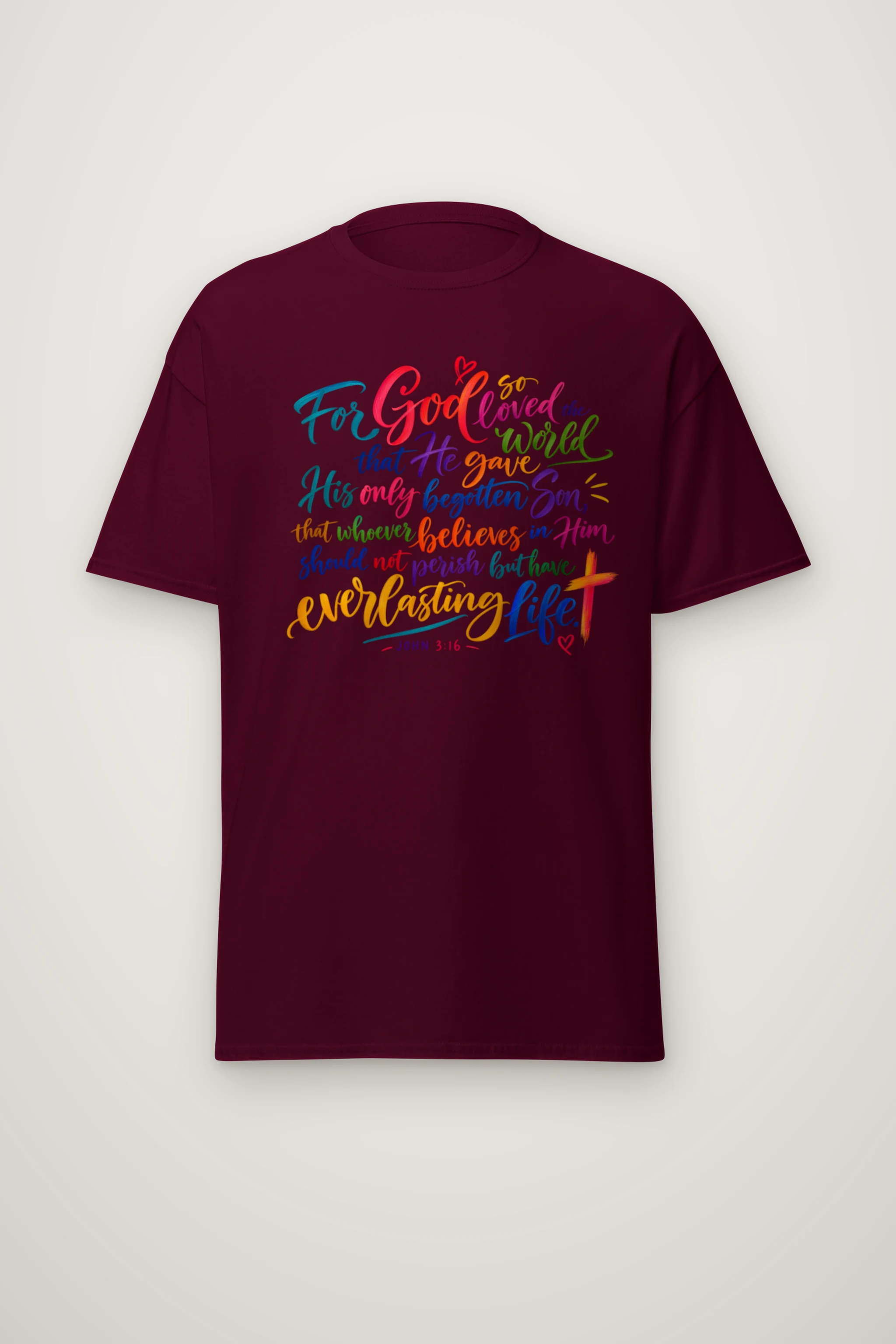 "John 3:16 Calligraphy" Heavyweight Unisex Crewneck T-shirt