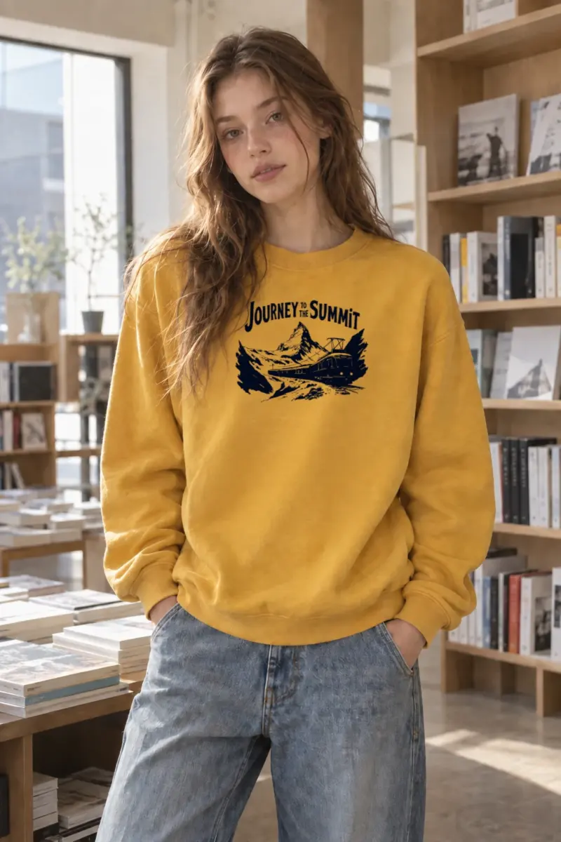 "Journey To The Summit" Heavy Blend Unisex Crewneck Sweatshirt | Gildan 18000