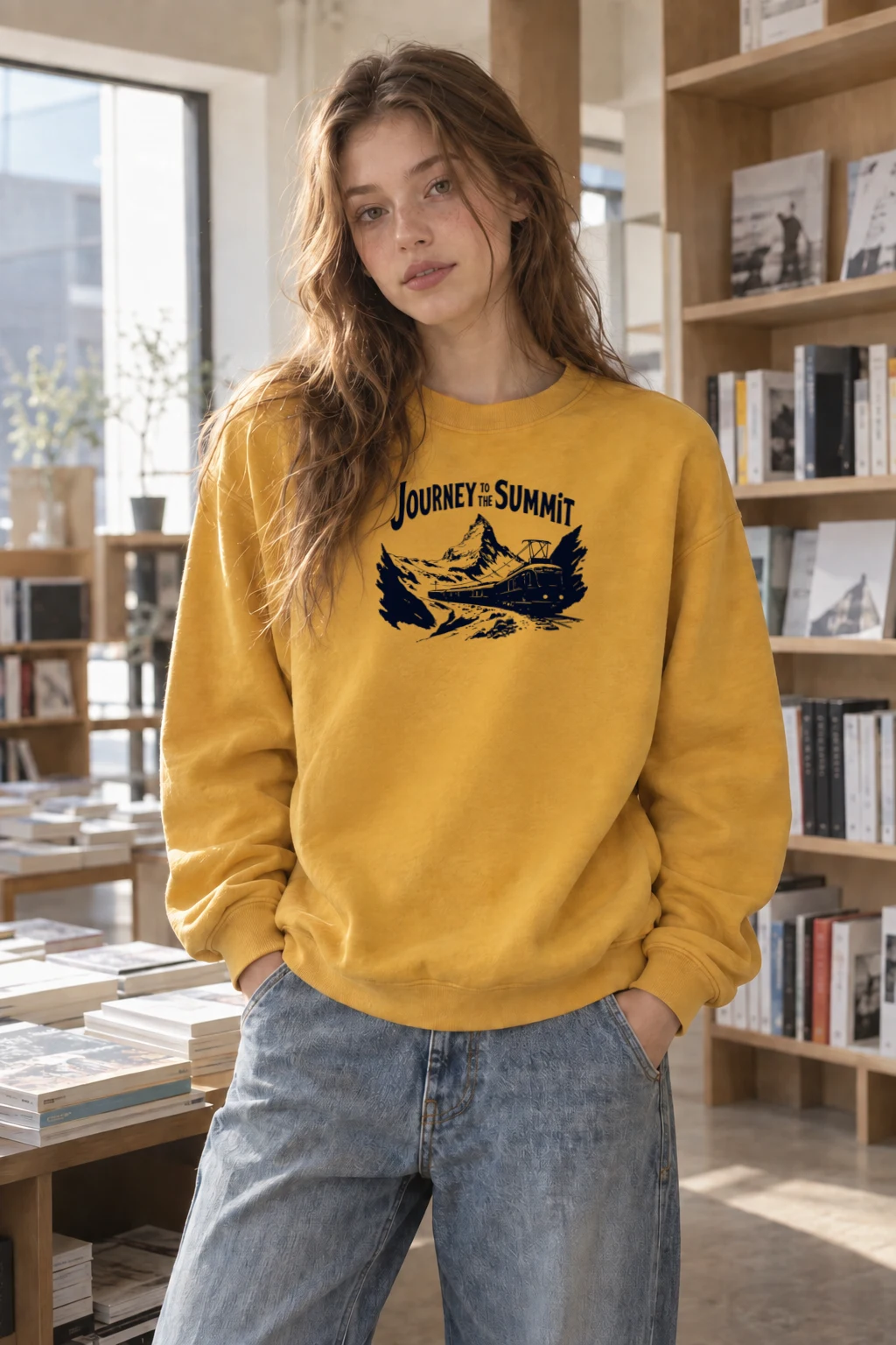 "Journey To The Summit" Heavy Blend Unisex Crewneck Sweatshirt | Gildan 18000
