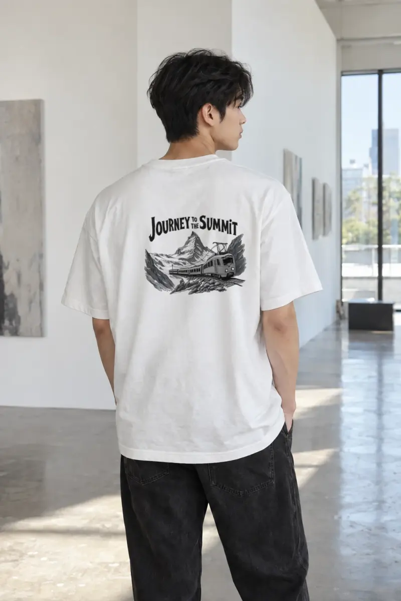 "Journey To The Summit" Heavyweight Unisex Crewneck T-shirt | Gildan 5000