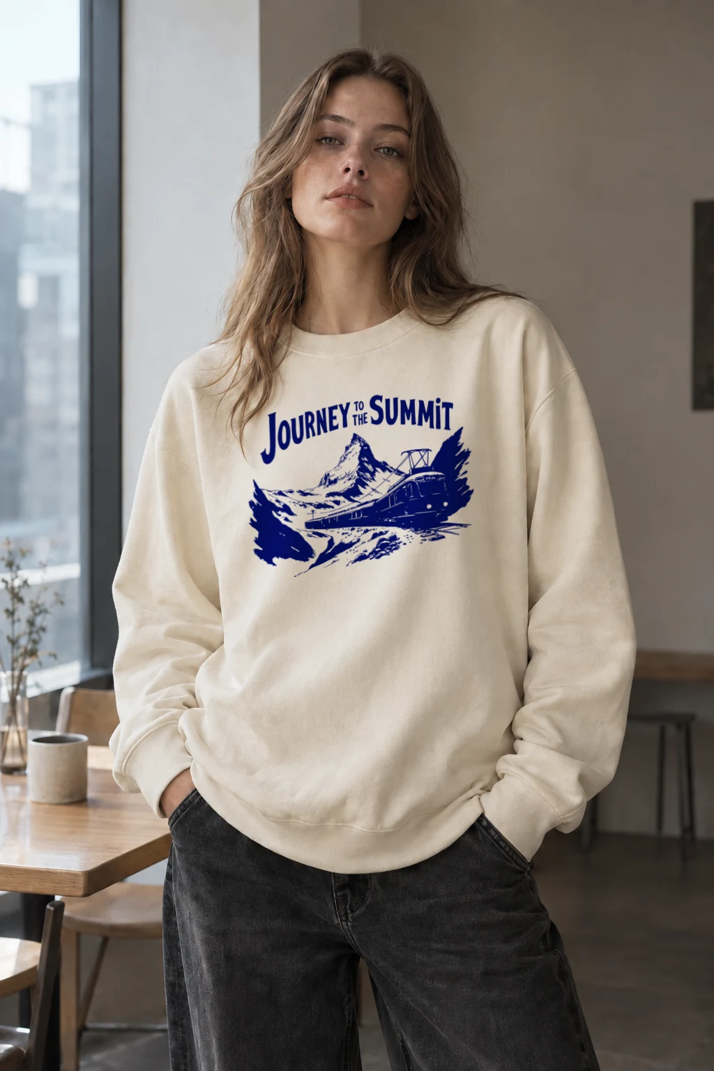 "Journey To The Summit" Unisex Sponge Fleece Crewneck Sweatshirt | Bella + Canvas 3901