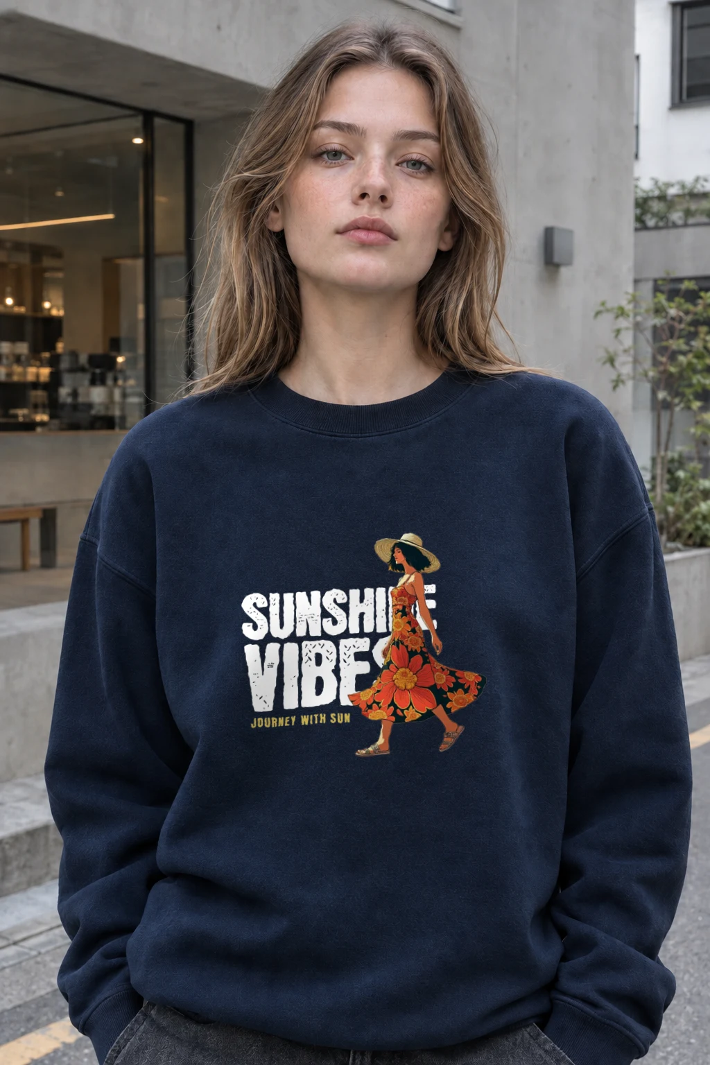 "Journey With Sun" Heavy Blend Unisex Crewneck Sweatshirt | Gildan 18000