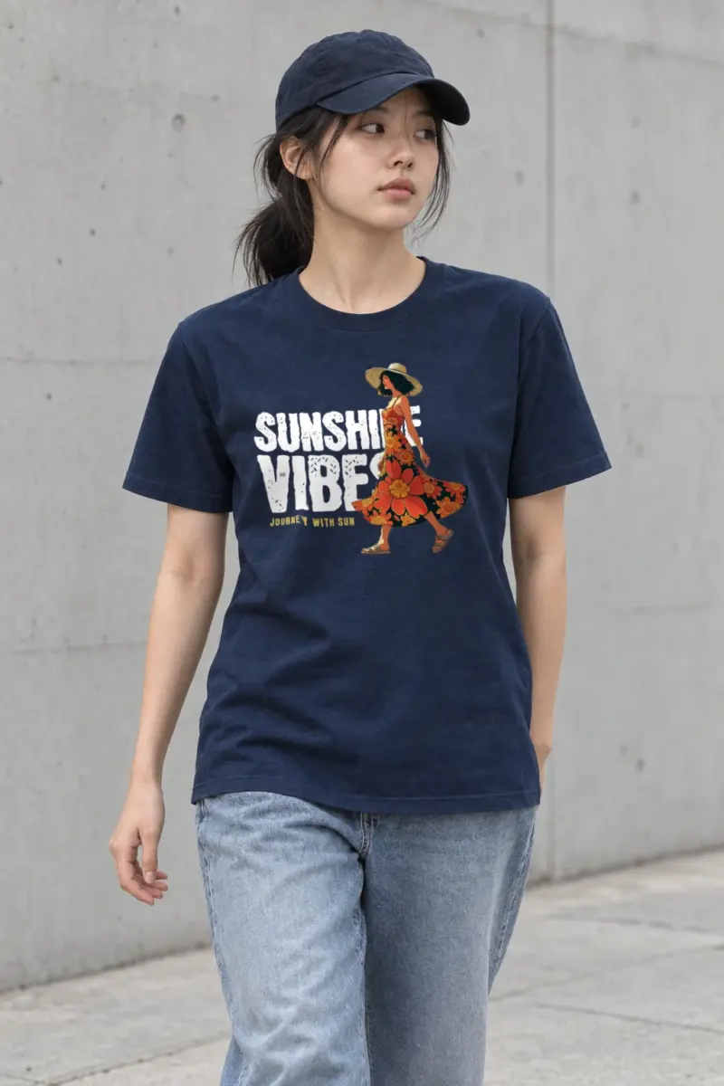 "Journey With Sun" Heavyweight Unisex Crewneck T-shirt