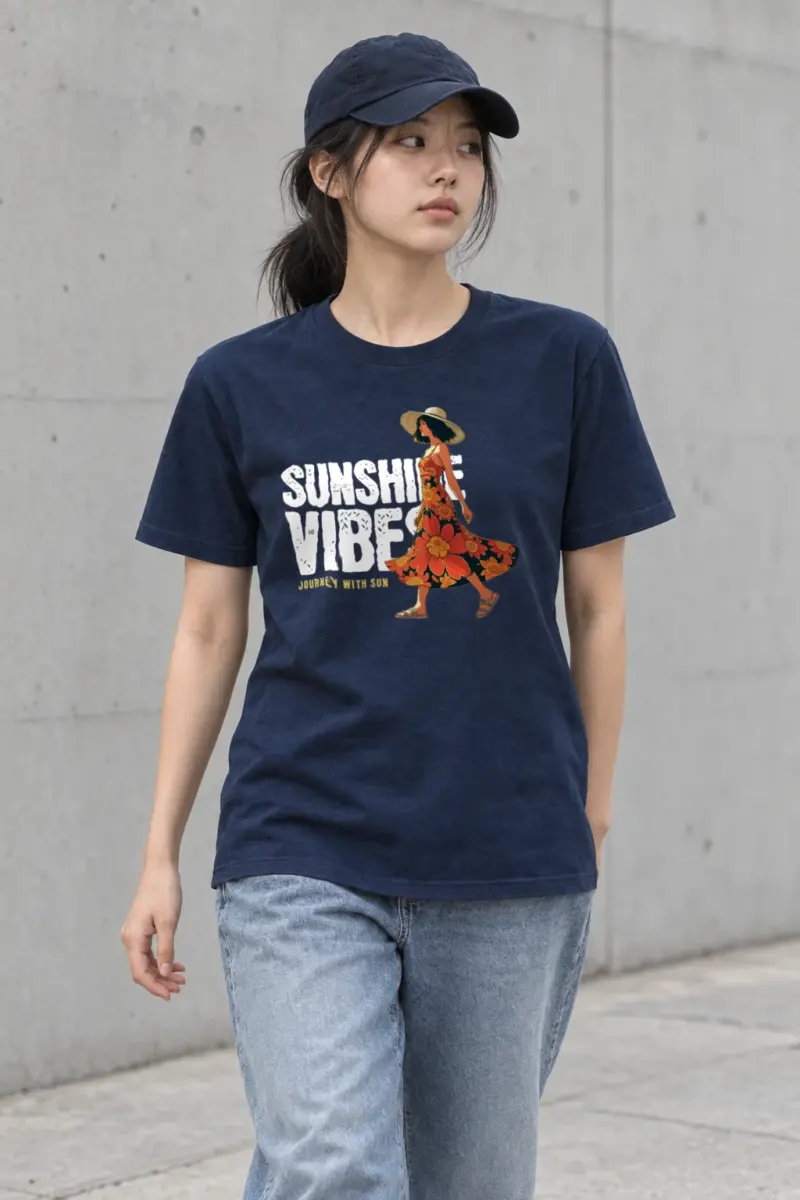 "Journey With Sun" Heavyweight Unisex Crewneck T-shirt | Gildan 5000