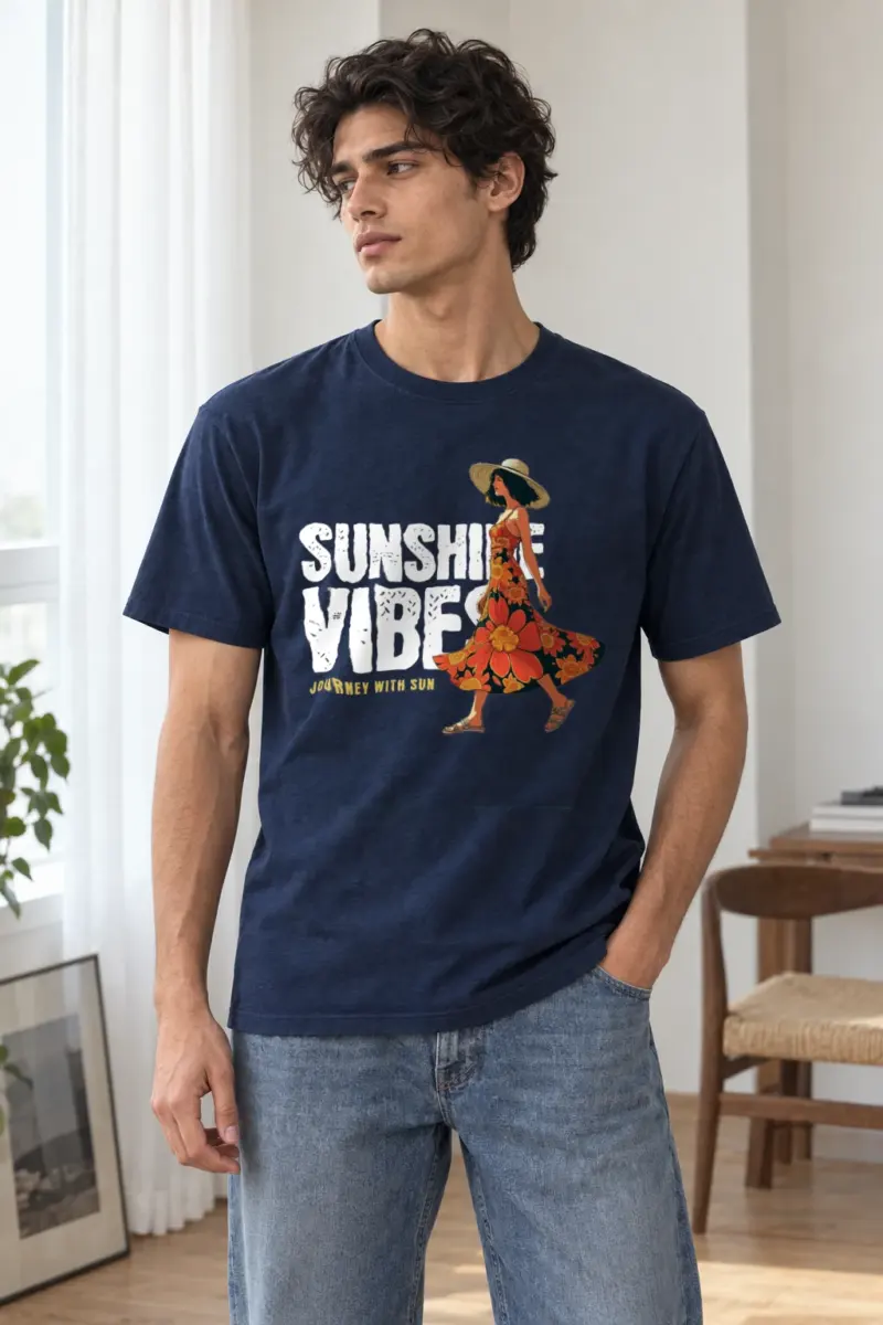 "Journey With Sun" Heavyweight Unisex Crewneck T-shirt | Gildan 5000