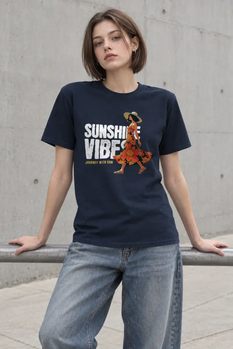 "Journey With Sun" Heavyweight Unisex Crewneck T-shirt