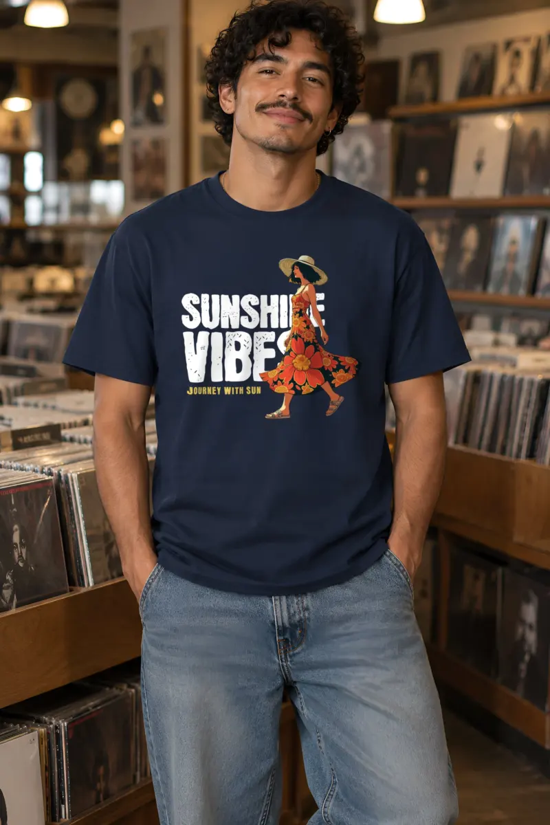 "Journey With Sun" Heavyweight Unisex Crewneck T-shirt