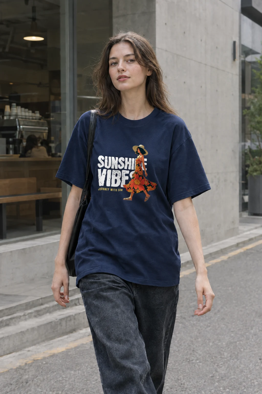 "Journey With Sun" Heavyweight Unisex Crewneck T-shirt | Gildan 5000