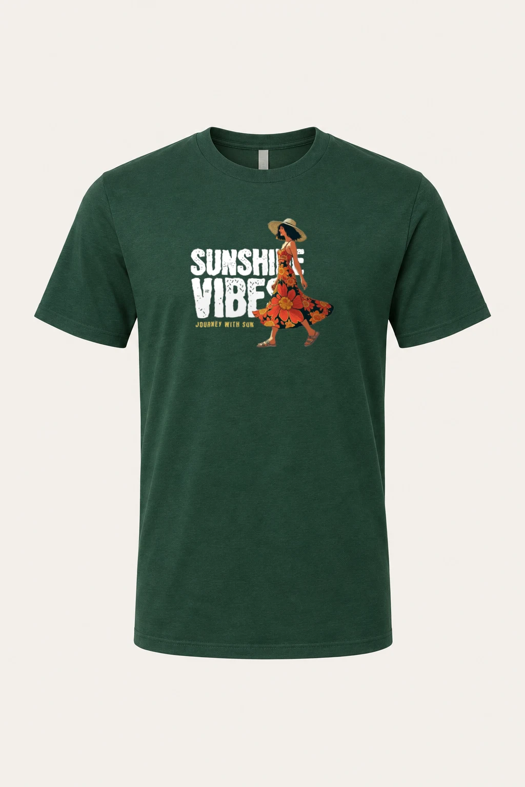 "Journey With Sun" Heavyweight Unisex Crewneck T-shirt | Gildan 5000