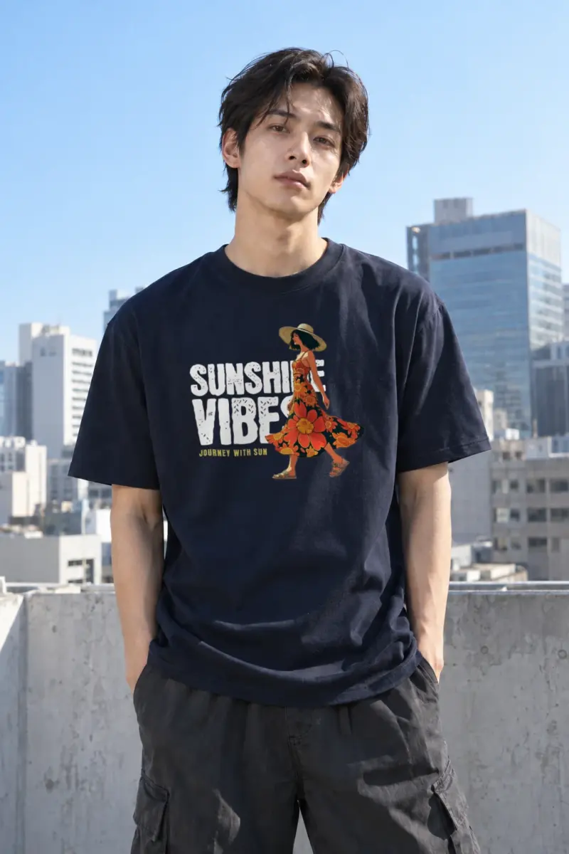 "Journey With Sun" Heavyweight Unisex Crewneck T-shirt | Gildan 5000