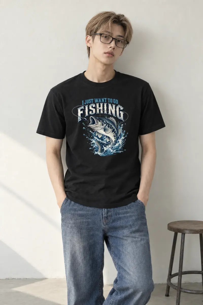 "Jumping Bass" Heavyweight Unisex Crewneck T-shirt